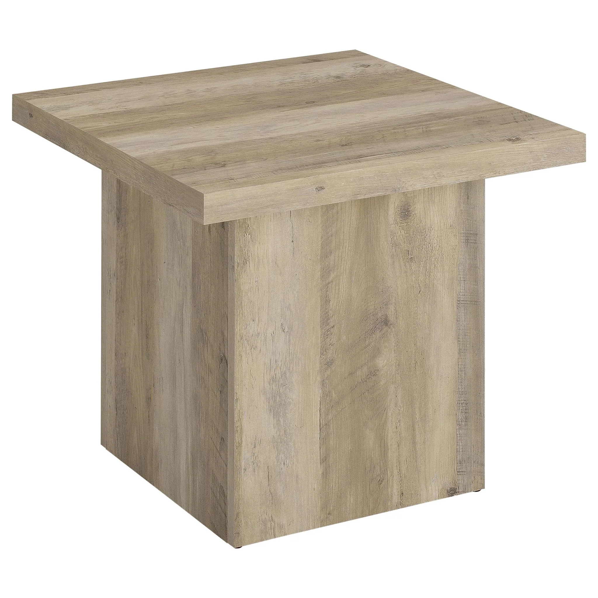 Devar 2-piece Square Coffee End Table Set Distressed Pine - Image 4