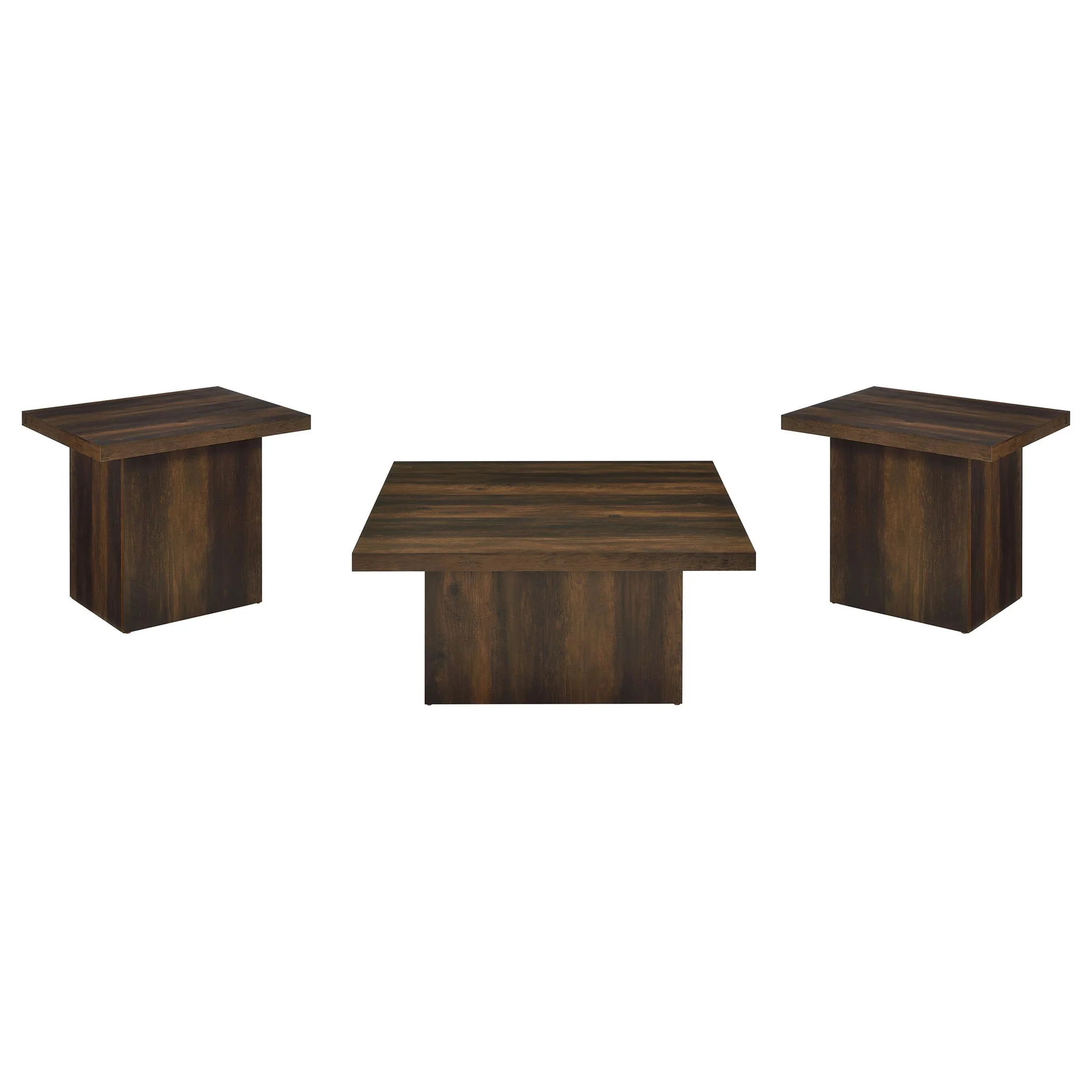 Devar 3-piece Square Coffee and End Table Set Dark Pine - Image 3