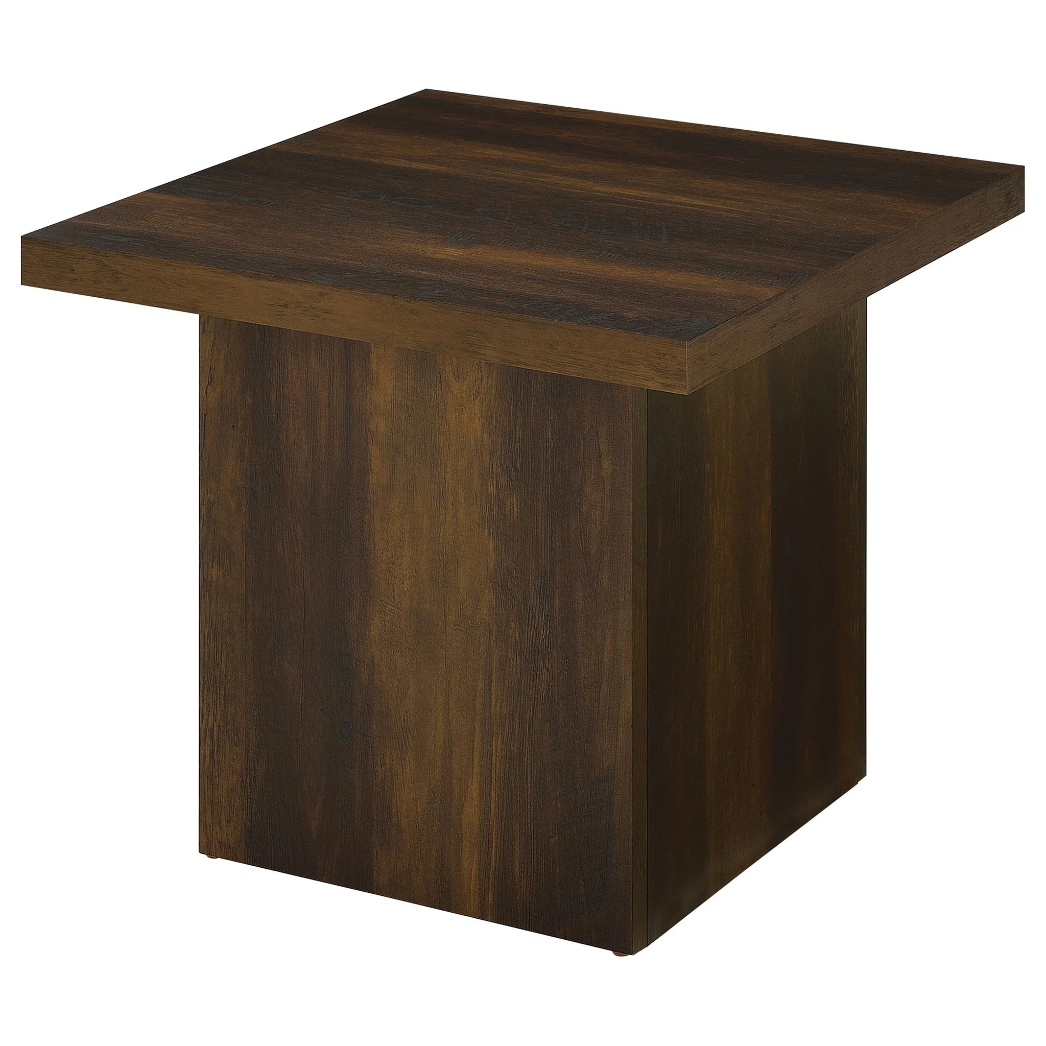 Devar Square Engineered Wood Side End Table Dark Pine - Image 4