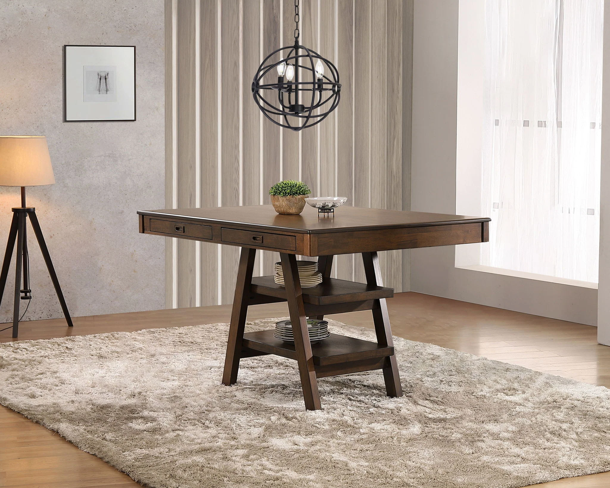 Dewey Rectangular 60-inch Counter Height Dining Table Walnut - Image 3