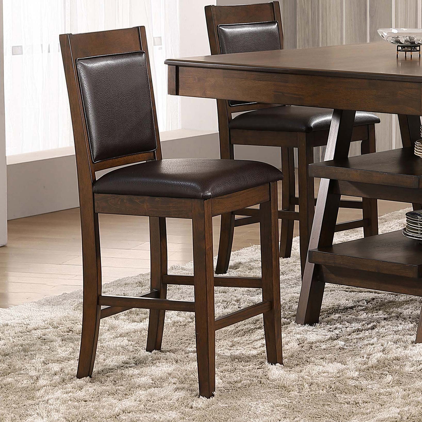 Dewey Upholstered Counter Chair Walnut (Set of 2) - Image 4