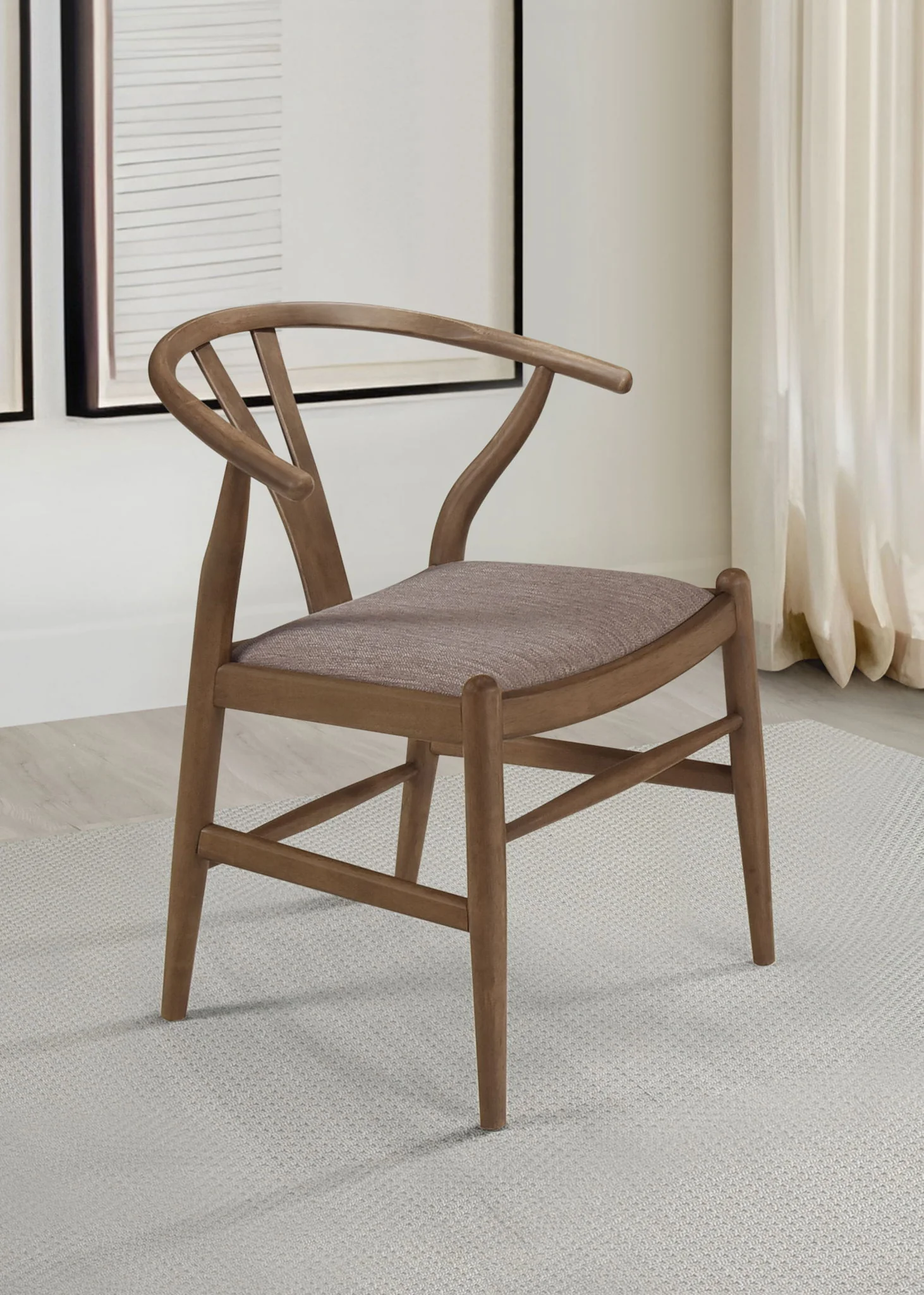 Dinah Wood Wishbone Dining Side Chair Walnut (Set of 2) - Image 2