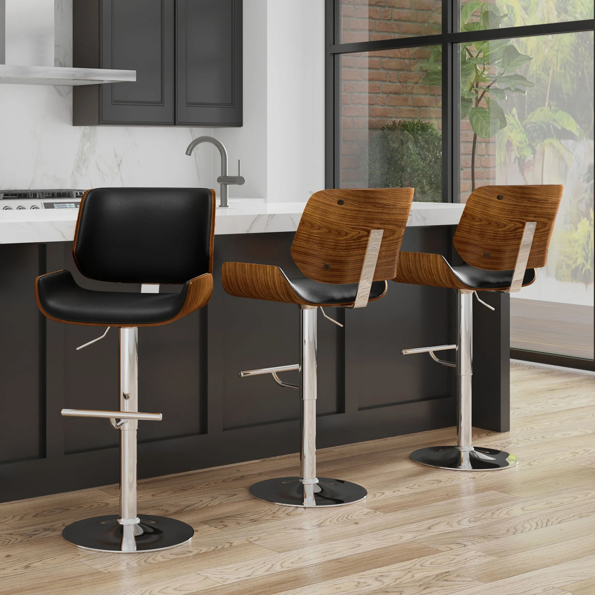 Dixie - Adjustable Swivel Bar Stool - Black - Image 3