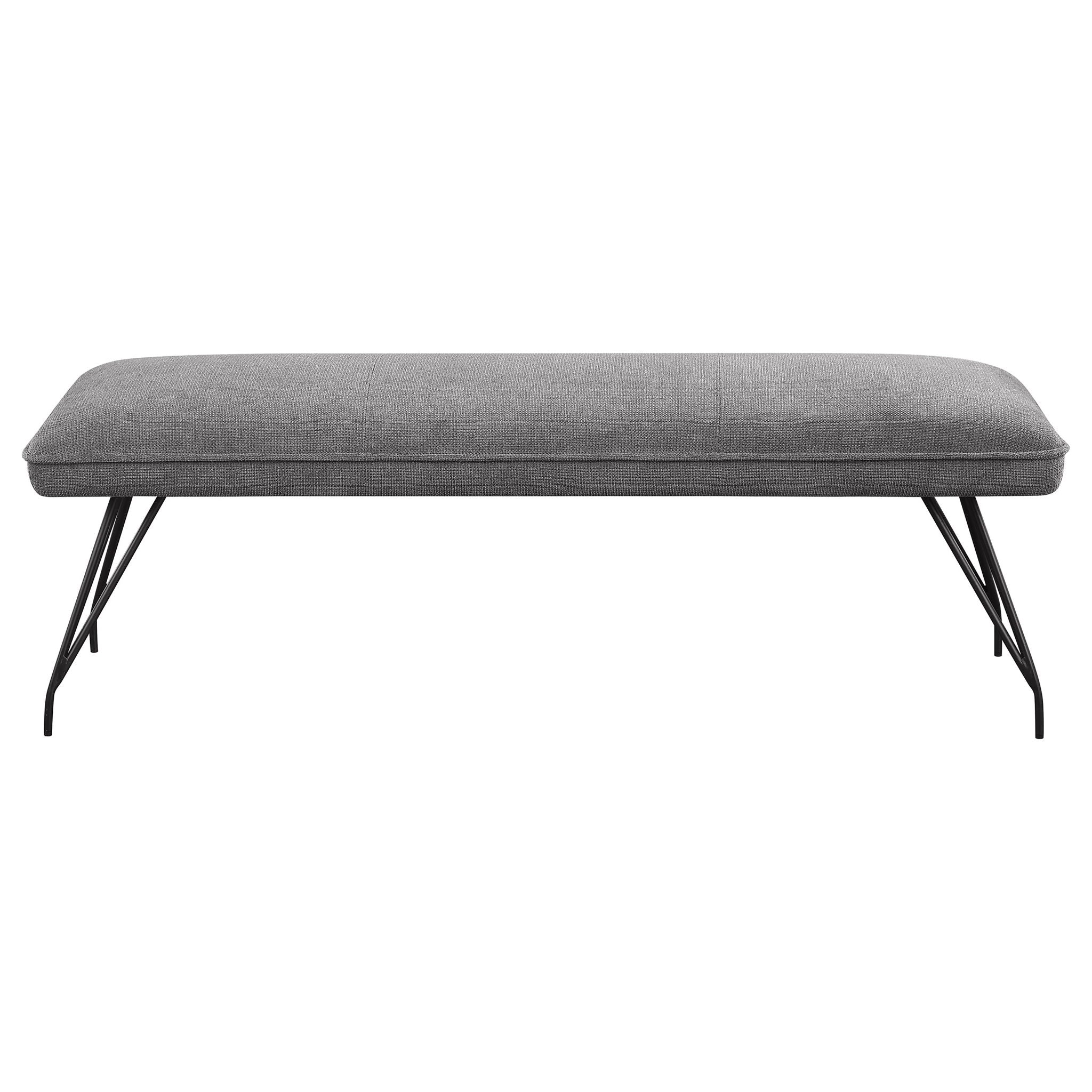 Dodson Fabric Upholstered Dining Bench Grey - Image 2