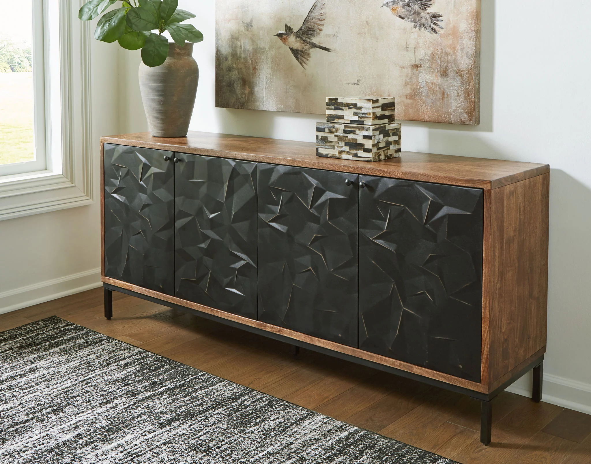 Dorannby - Accent Cabinet - Black / Brown - Image 4