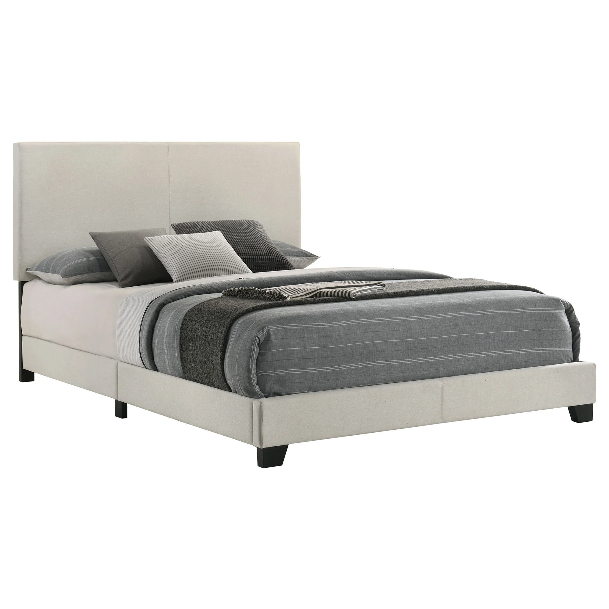 Dorian Fabric Upholstered Queen Panel Bed Cream - Image 2