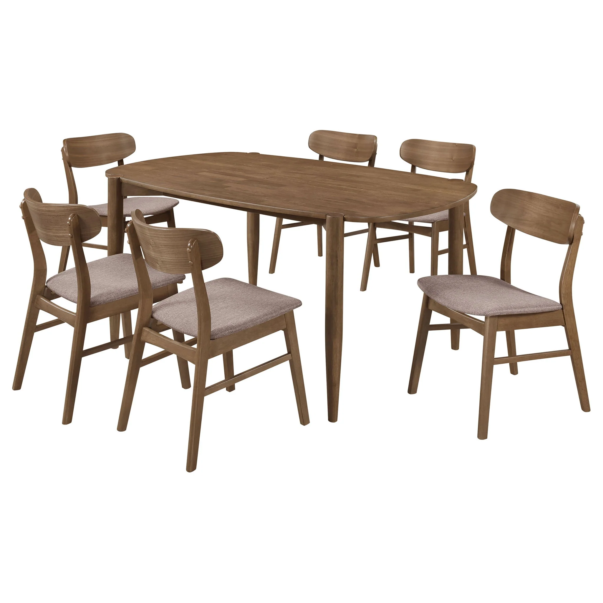 Dortch 7-piece Oval Solid Wood Dining Set Walnut - Image 4