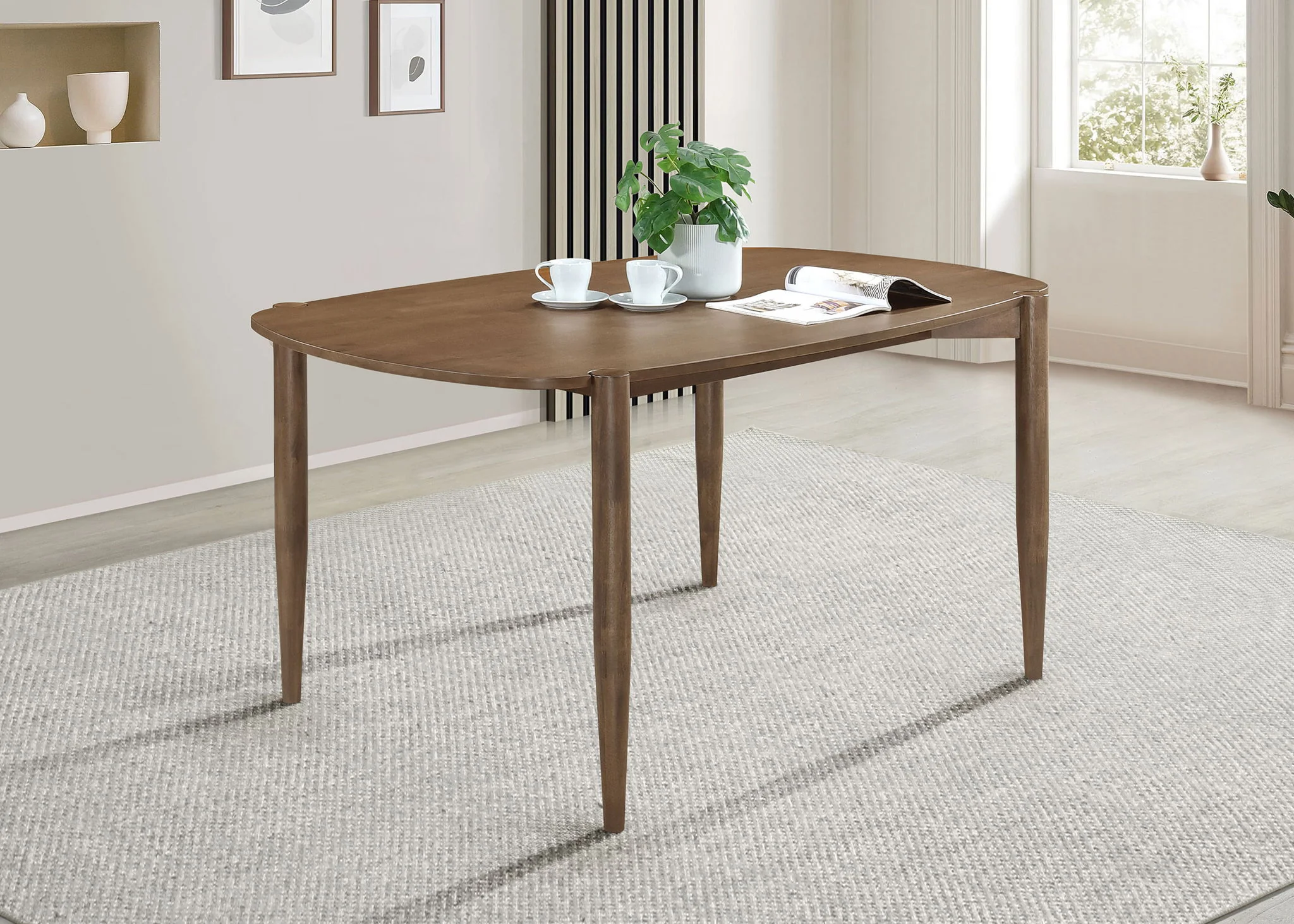 Dortch Oval 63-inch Solid Wood Dining Table Walnut - Image 2