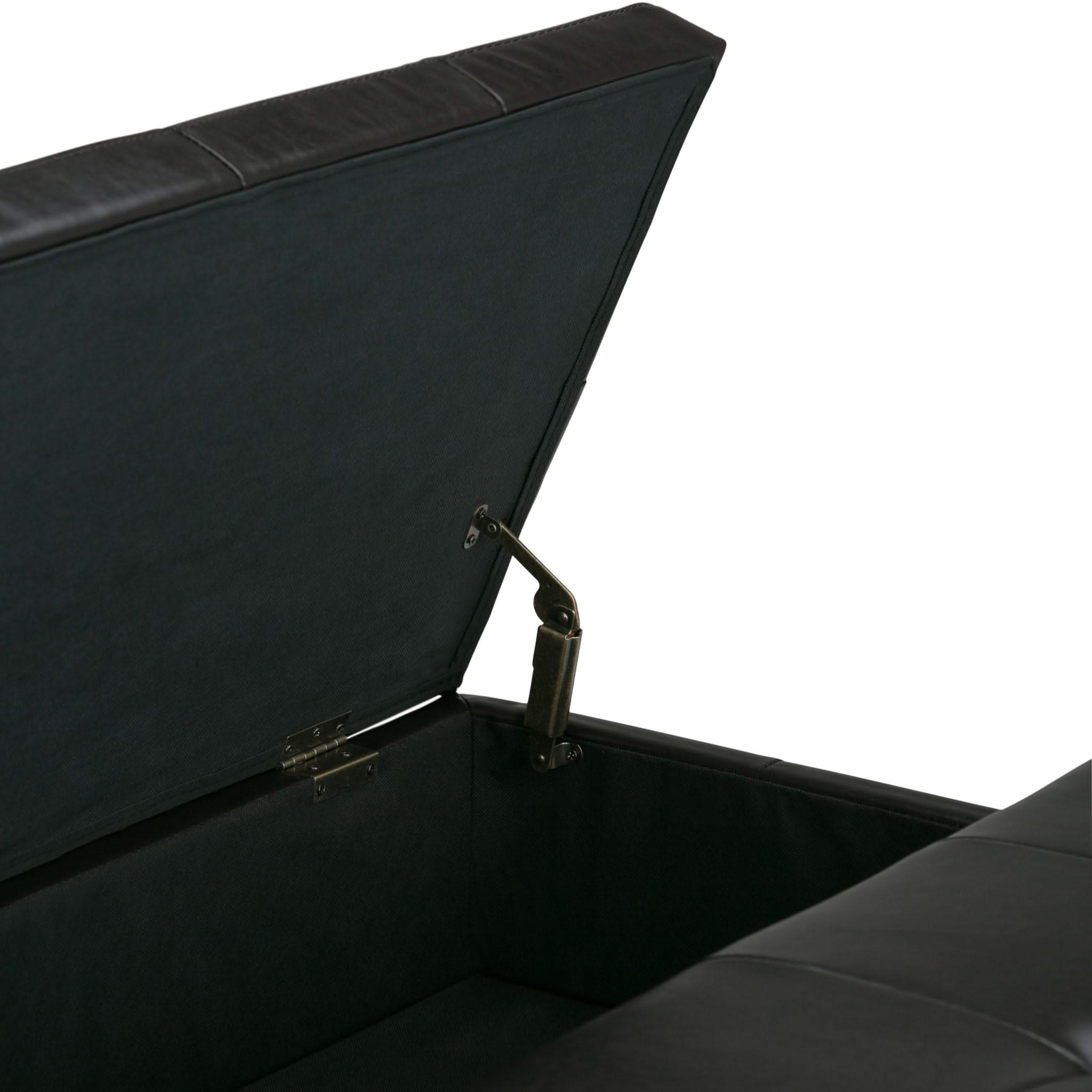 Dover - Square Coffee Table Storage Ottoman - Tanners Brown - Image 4