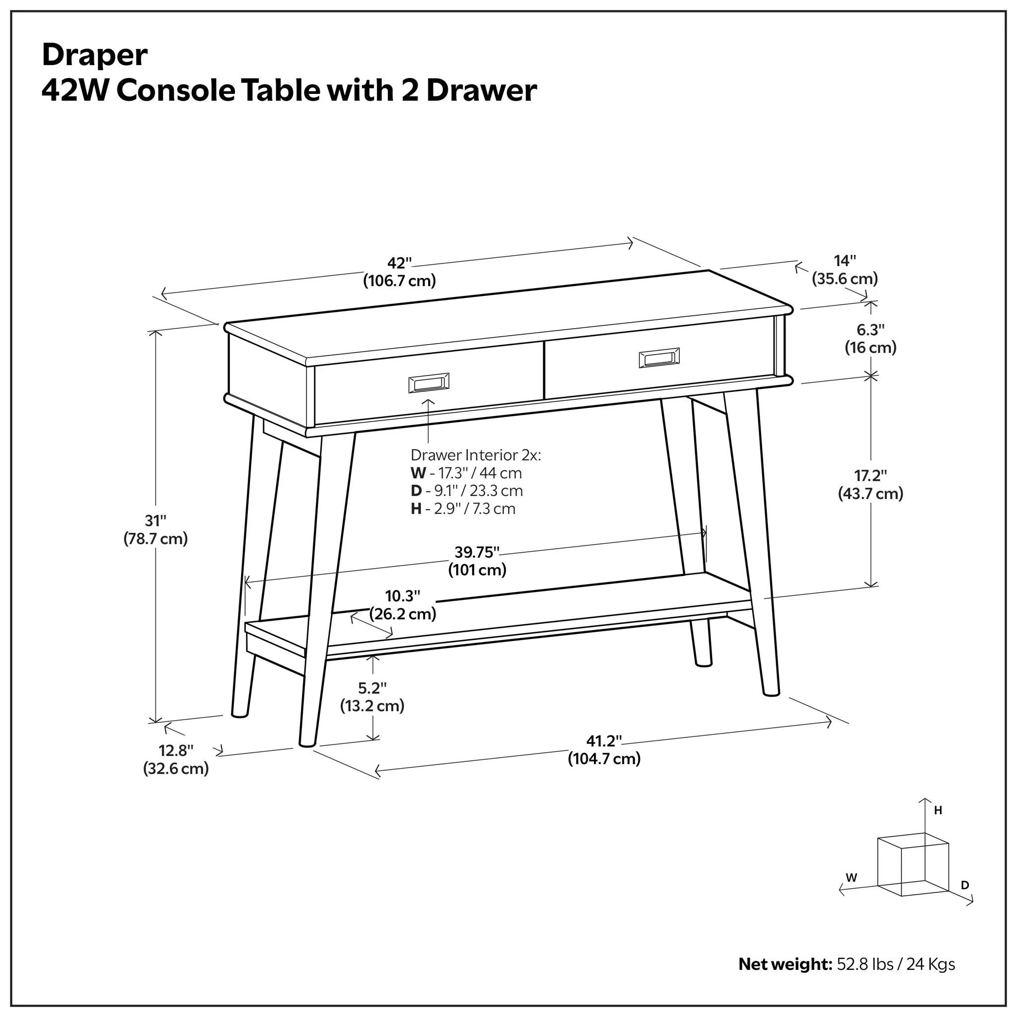 Draper - Console Table - Teak - Image 4