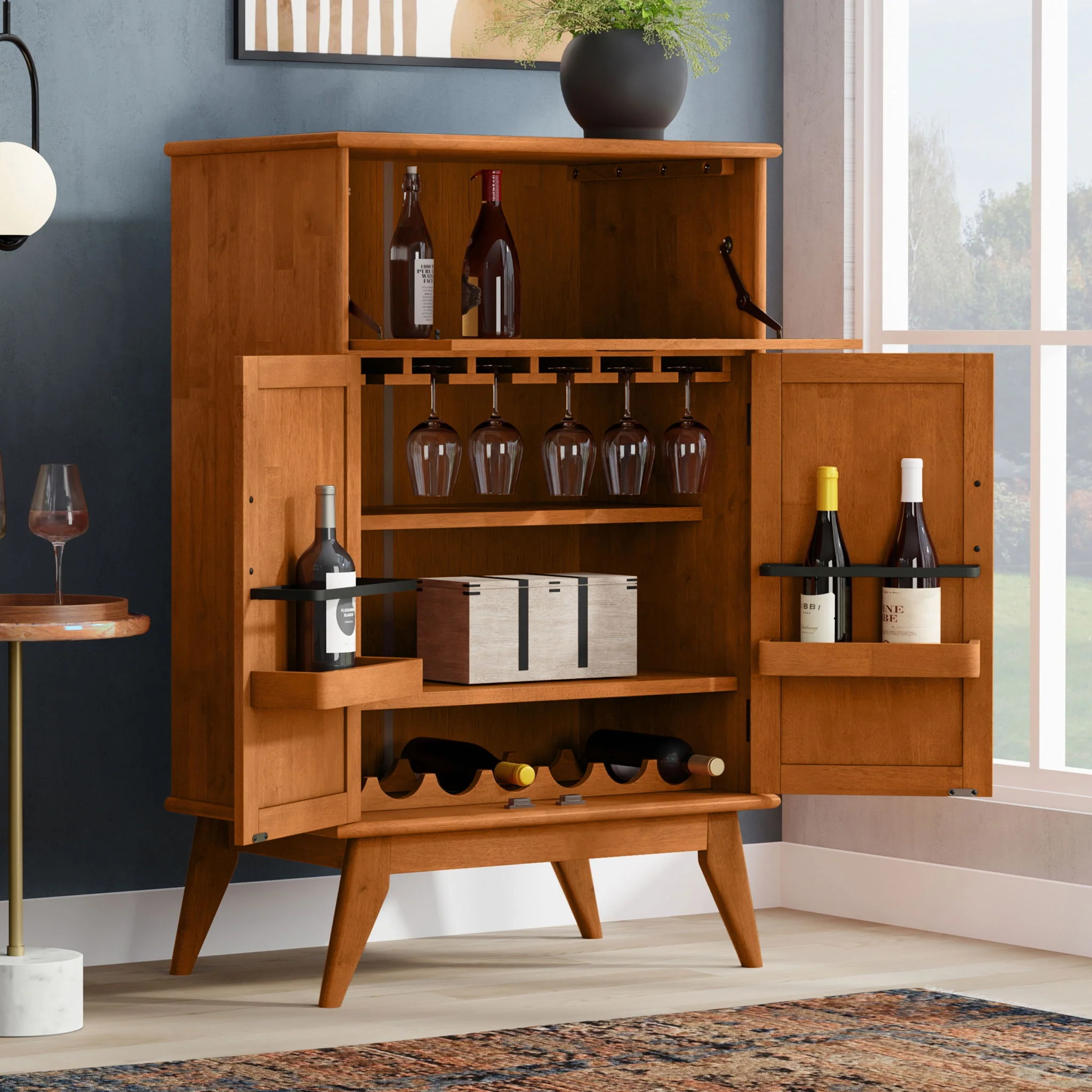 Draper - Mid Century Bar Cabinet - Image 2