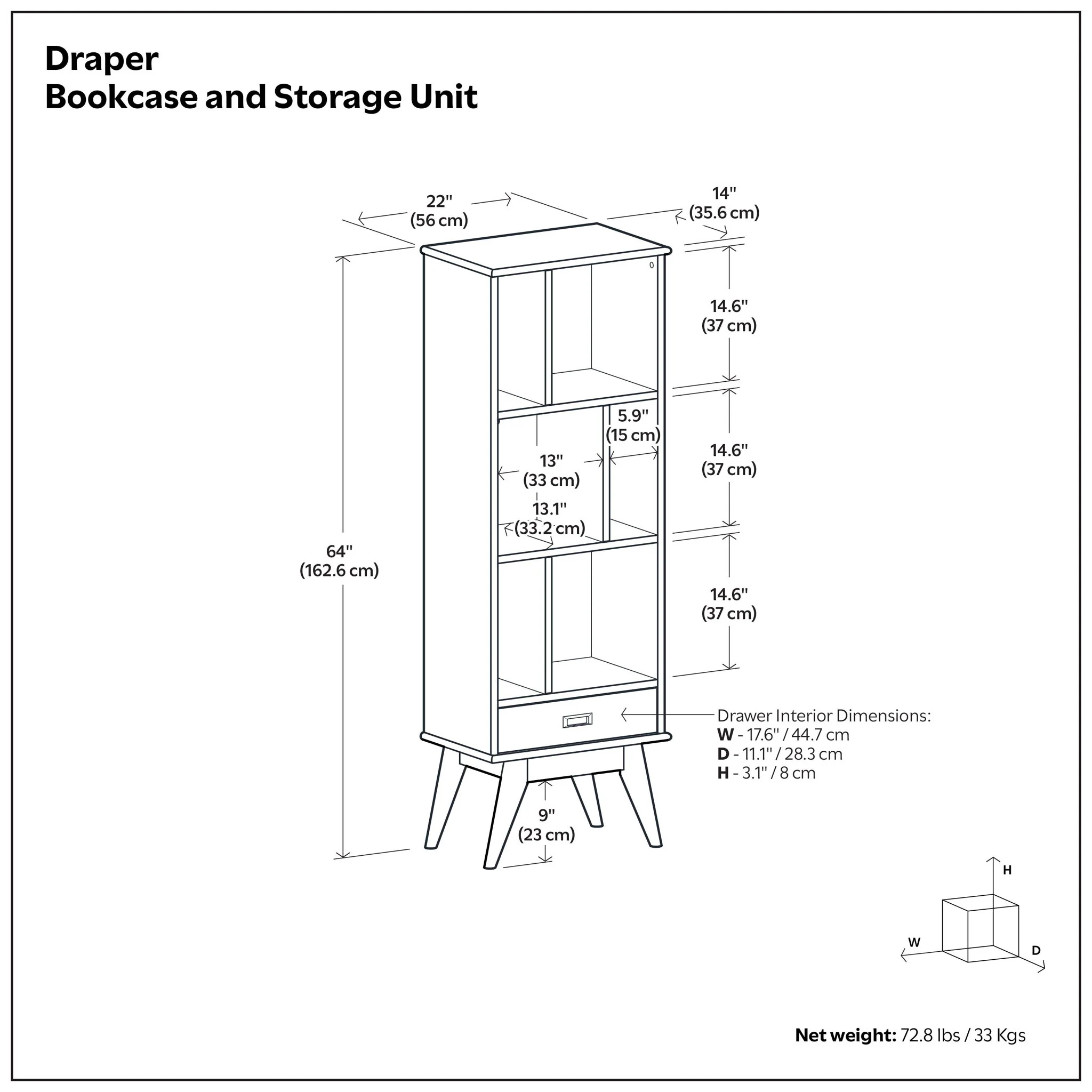 Draper - Mid Century Wide Bookcase And Storage Unit - Image 12