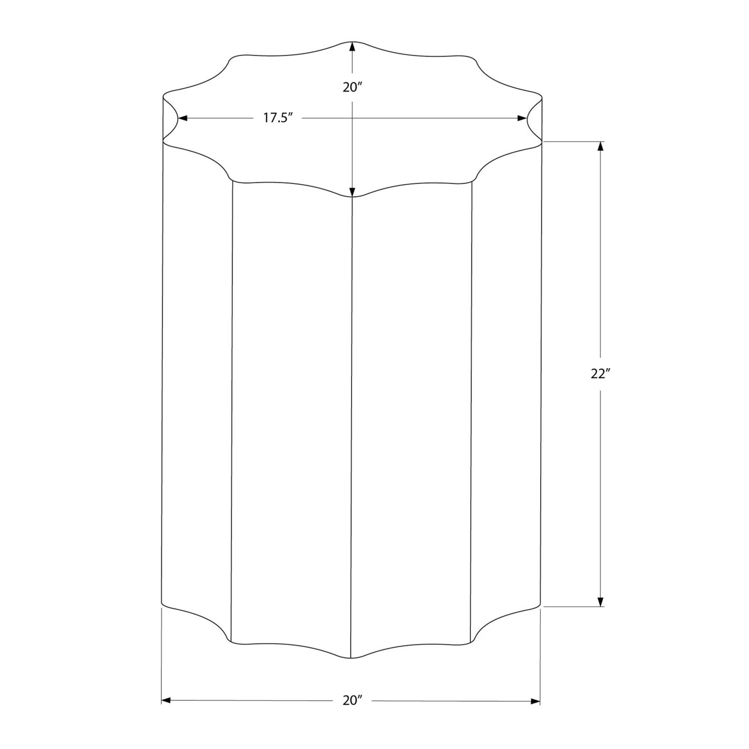 Drum Accent Side Table, Stylish Scalloped Design - Image 12