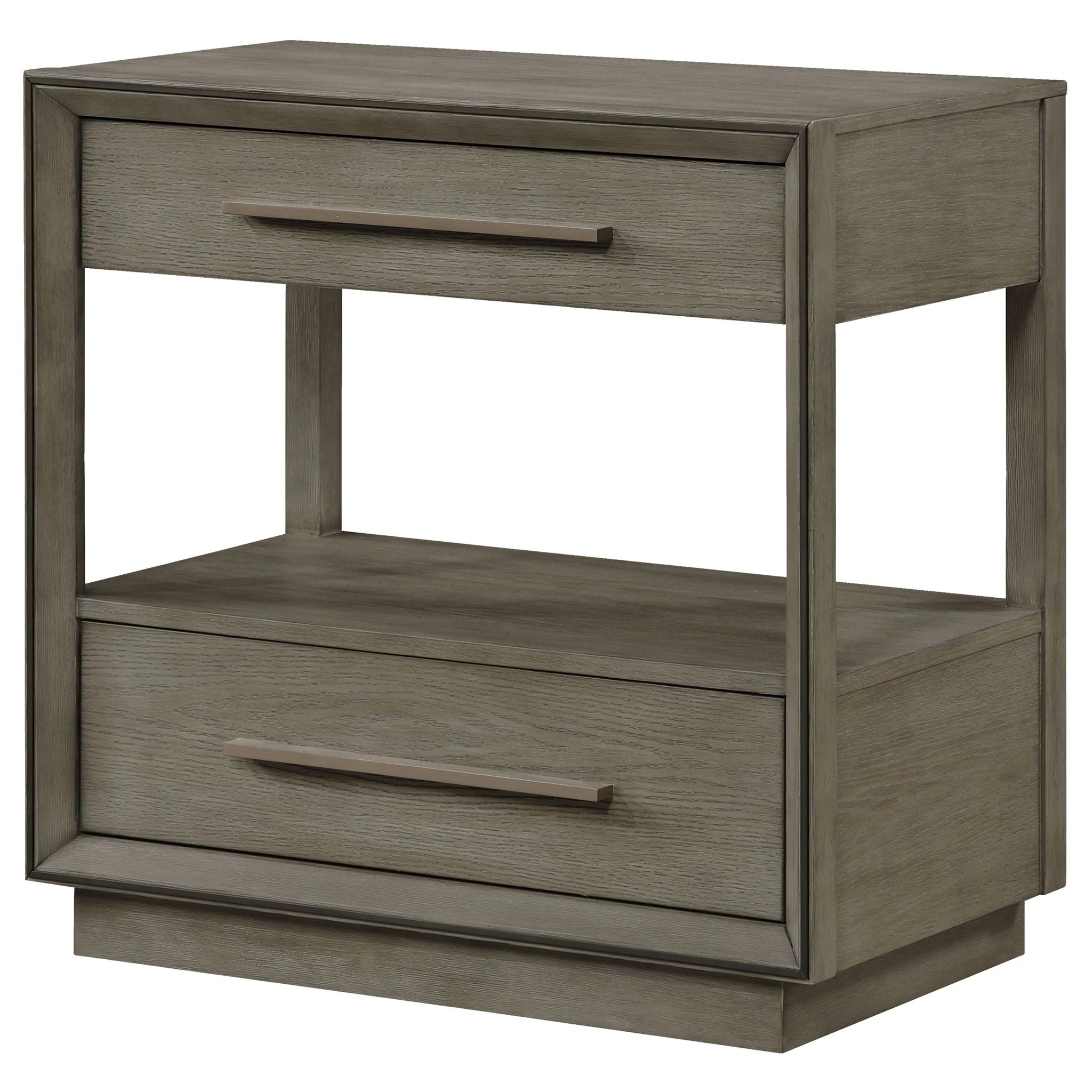 Durango 2-drawer Nightstand Bedside Table Taupe Oak - Image 2