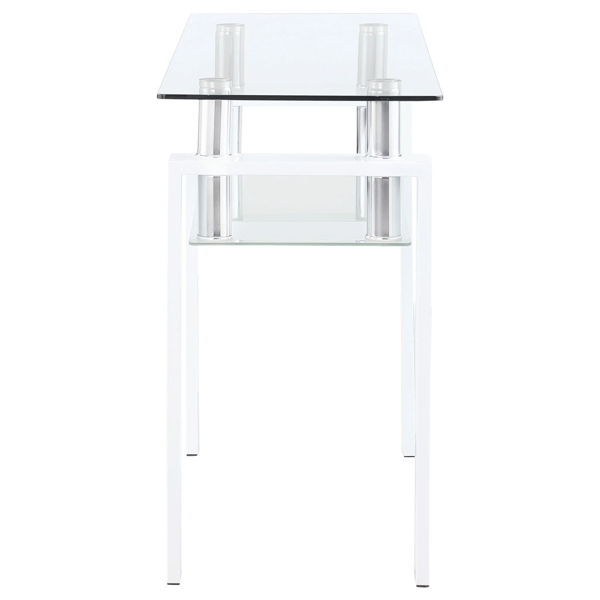 Dyer Rectangular Glass Top Entryway Sofa Console Table White - Image 3