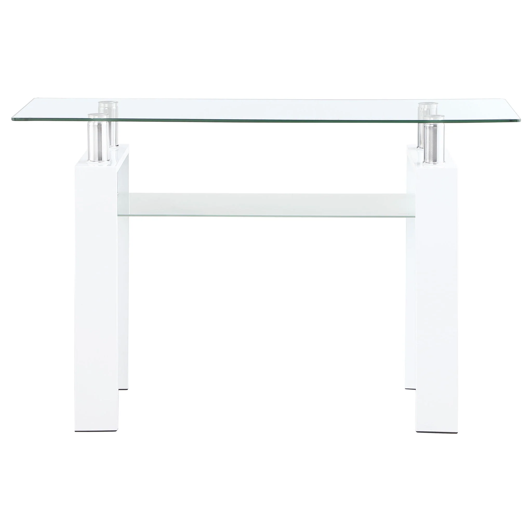 Dyer Rectangular Glass Top Entryway Sofa Console Table White - Image 4