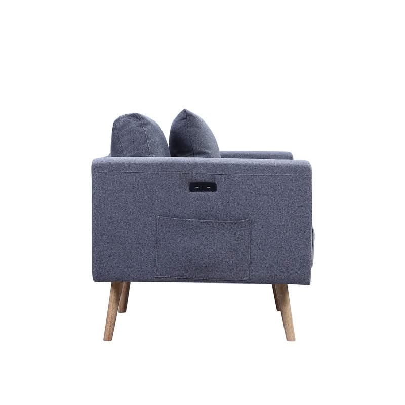 Easton - Fabric Chair With USB Charging Ports Pockets And Pillows - Image 3