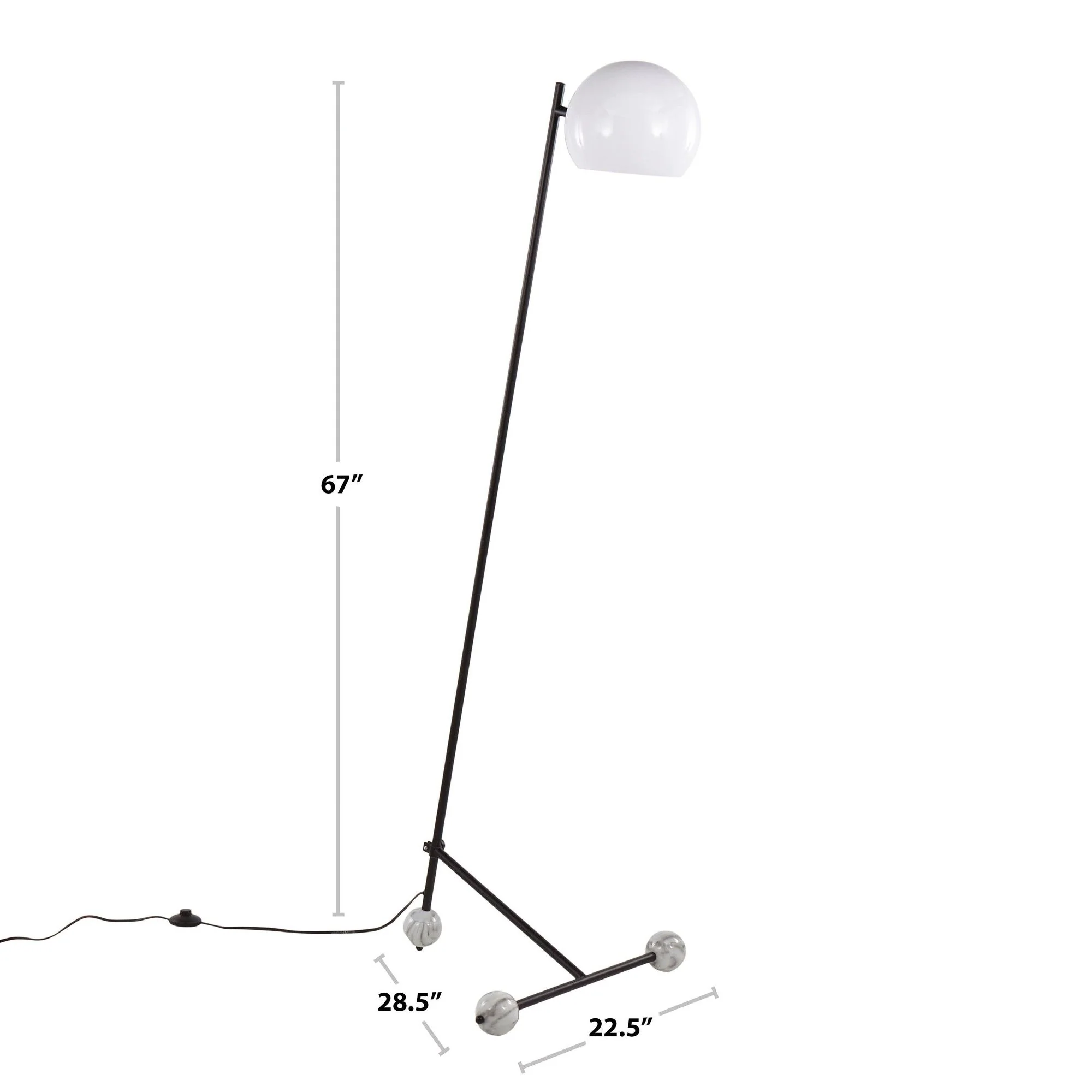 Eileen - Contemporary Floor Lamp - Nickel / White - Image 2