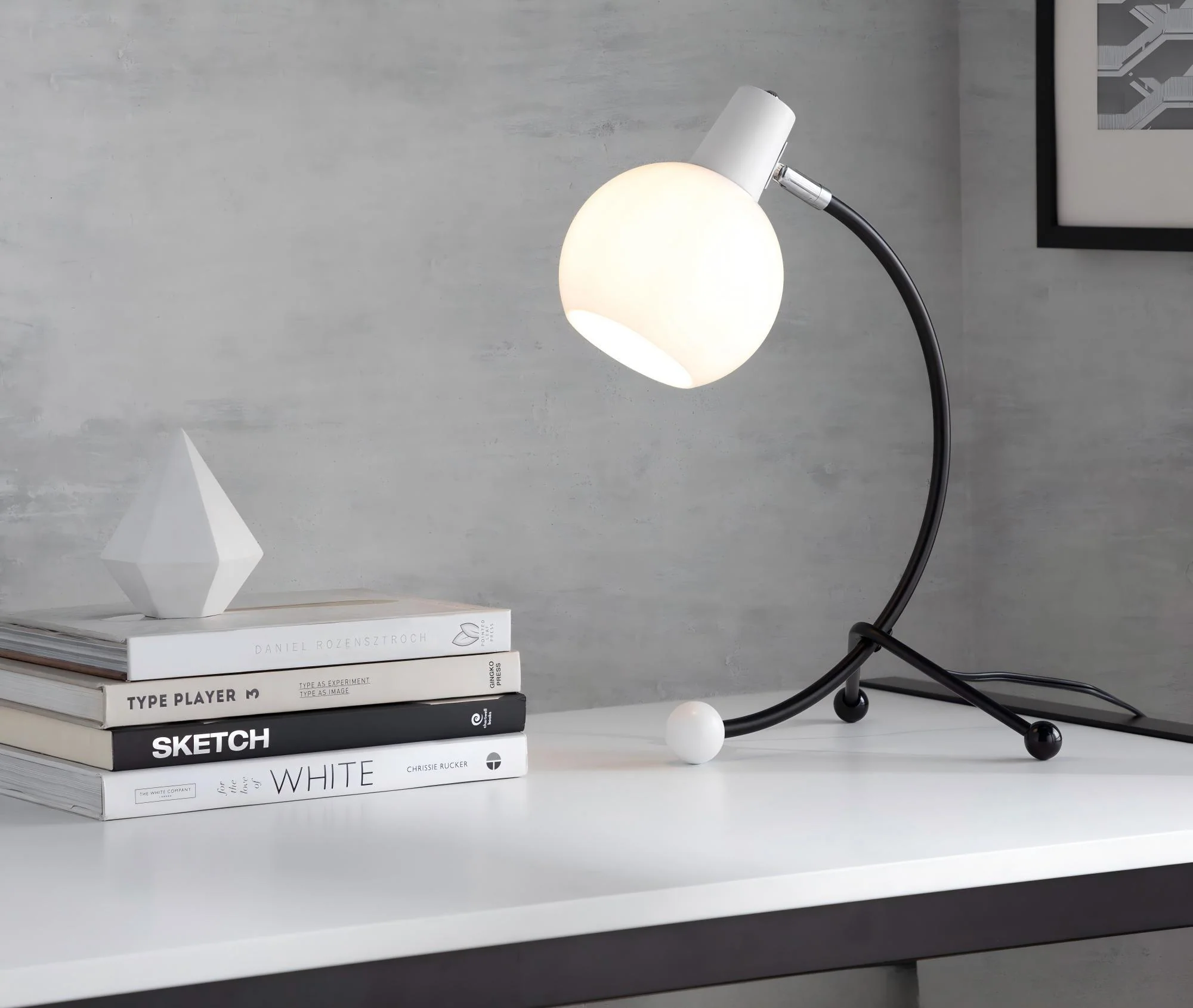 Eileen - Contemporary Task Lamp - Black / White