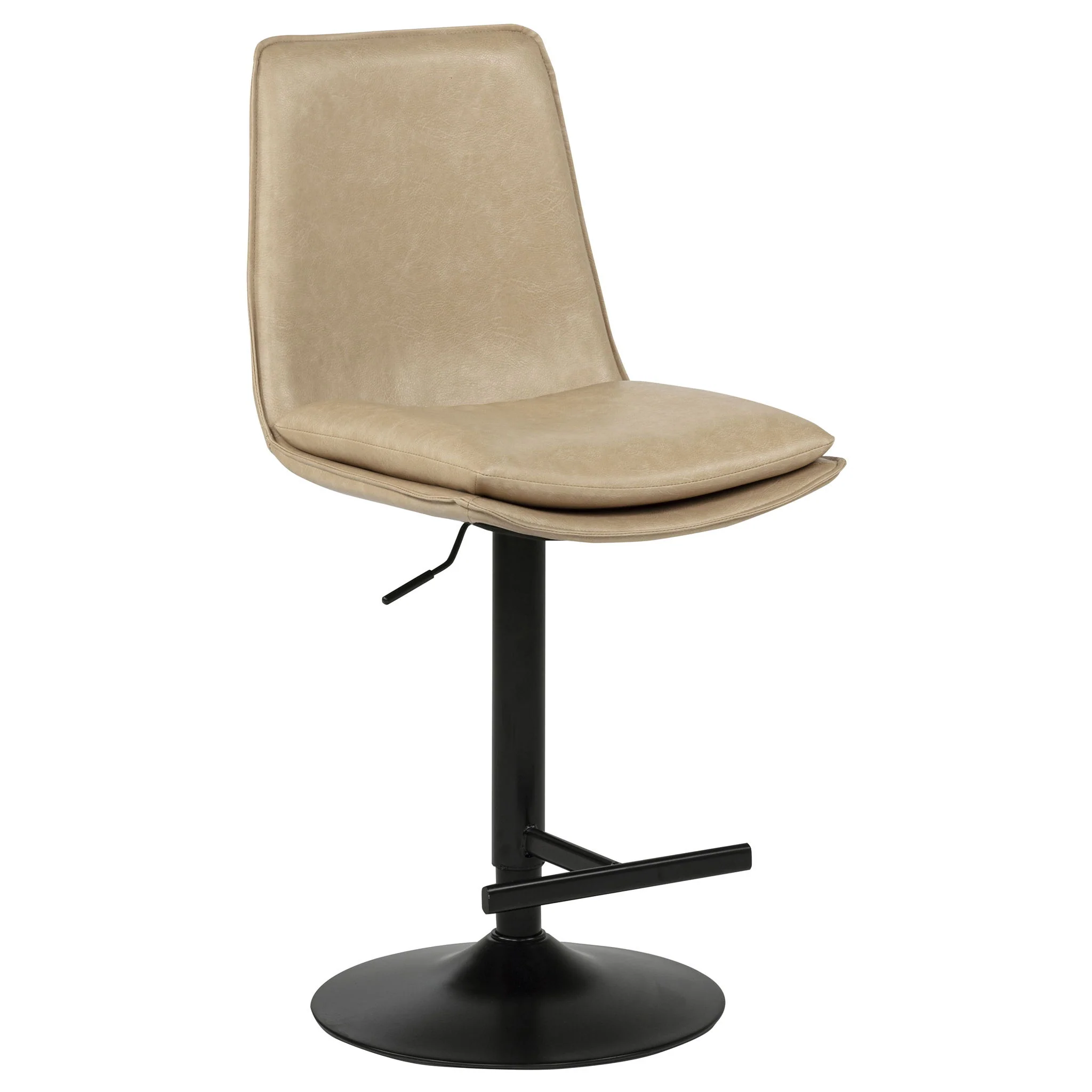 Eldridge Faux Leather Upholstered Adjustable Bar Stool Tan - Image 2