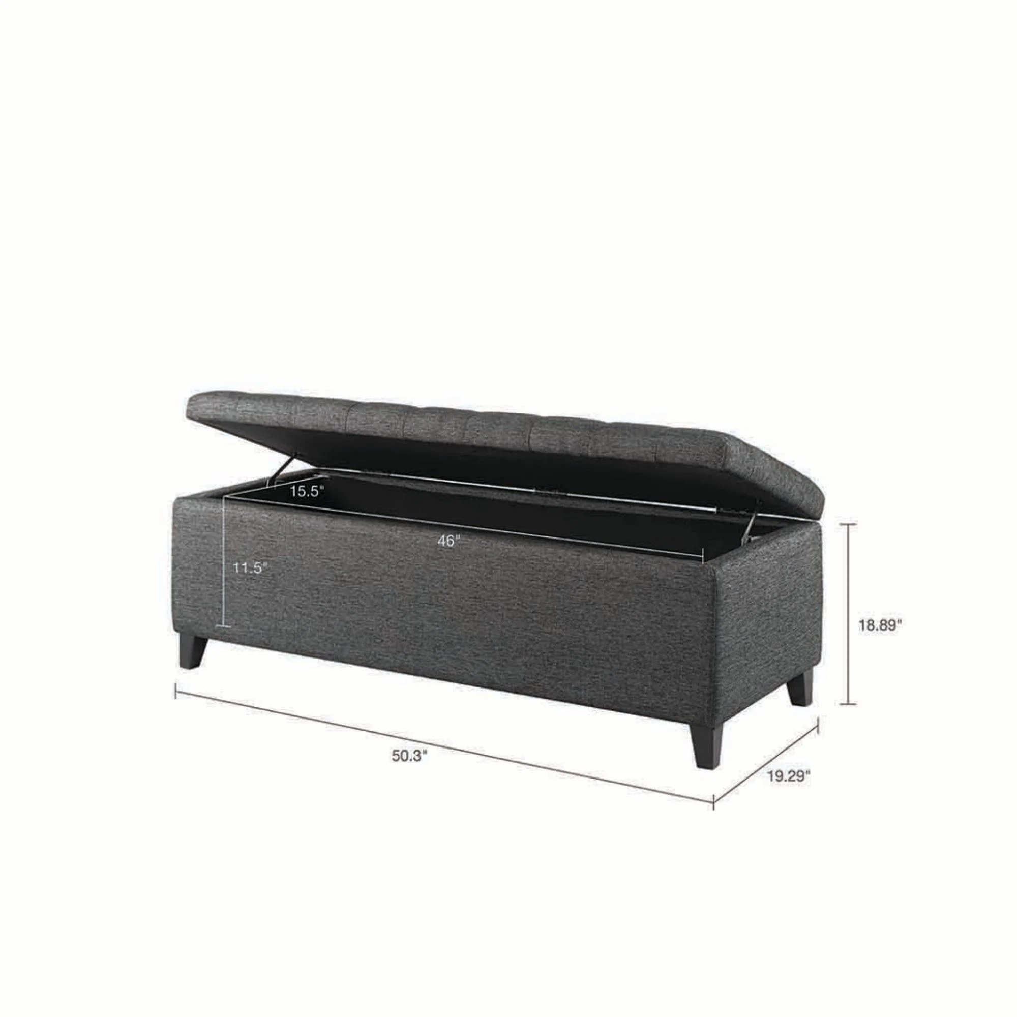 Elegant Design Tufted Top, Soft Close Storage Bench - Image 9