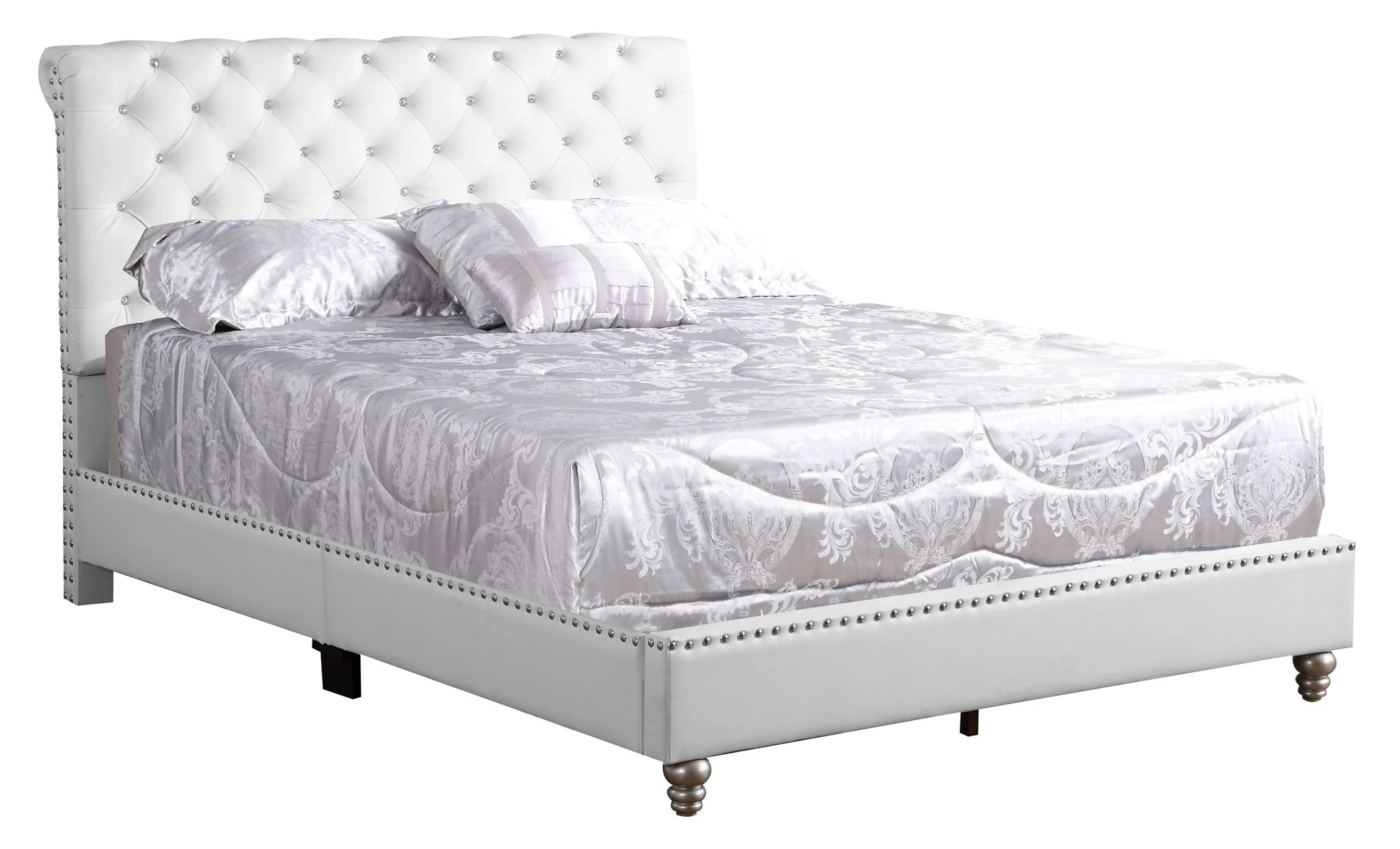 Elegant Transitional Upholstered Bed - Image 3