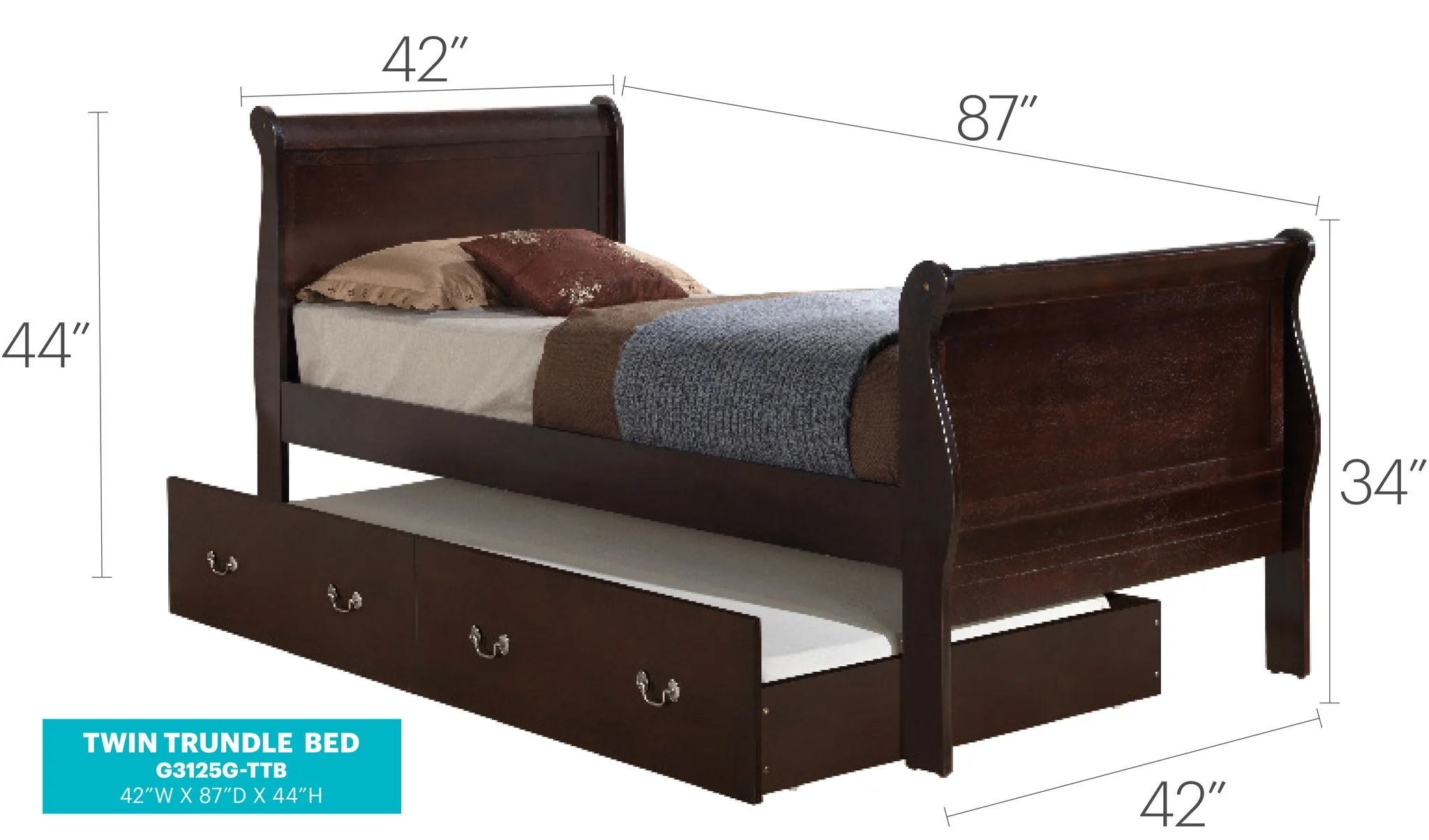 Elegant Trundle Bed With Timeless Charm - Image 25