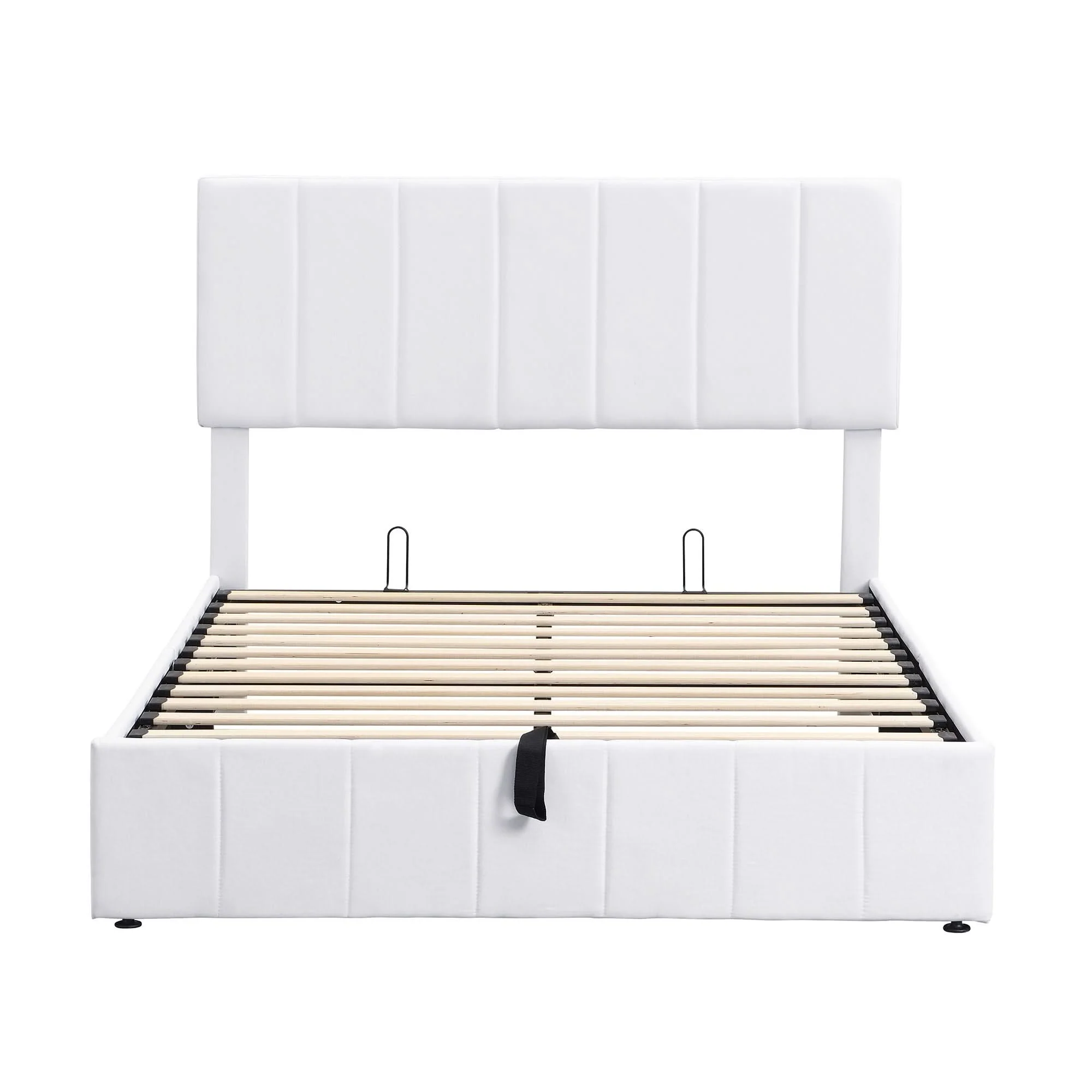 Elegant Upholstered Platform Bed With Hydraulic Storage System - Image 8