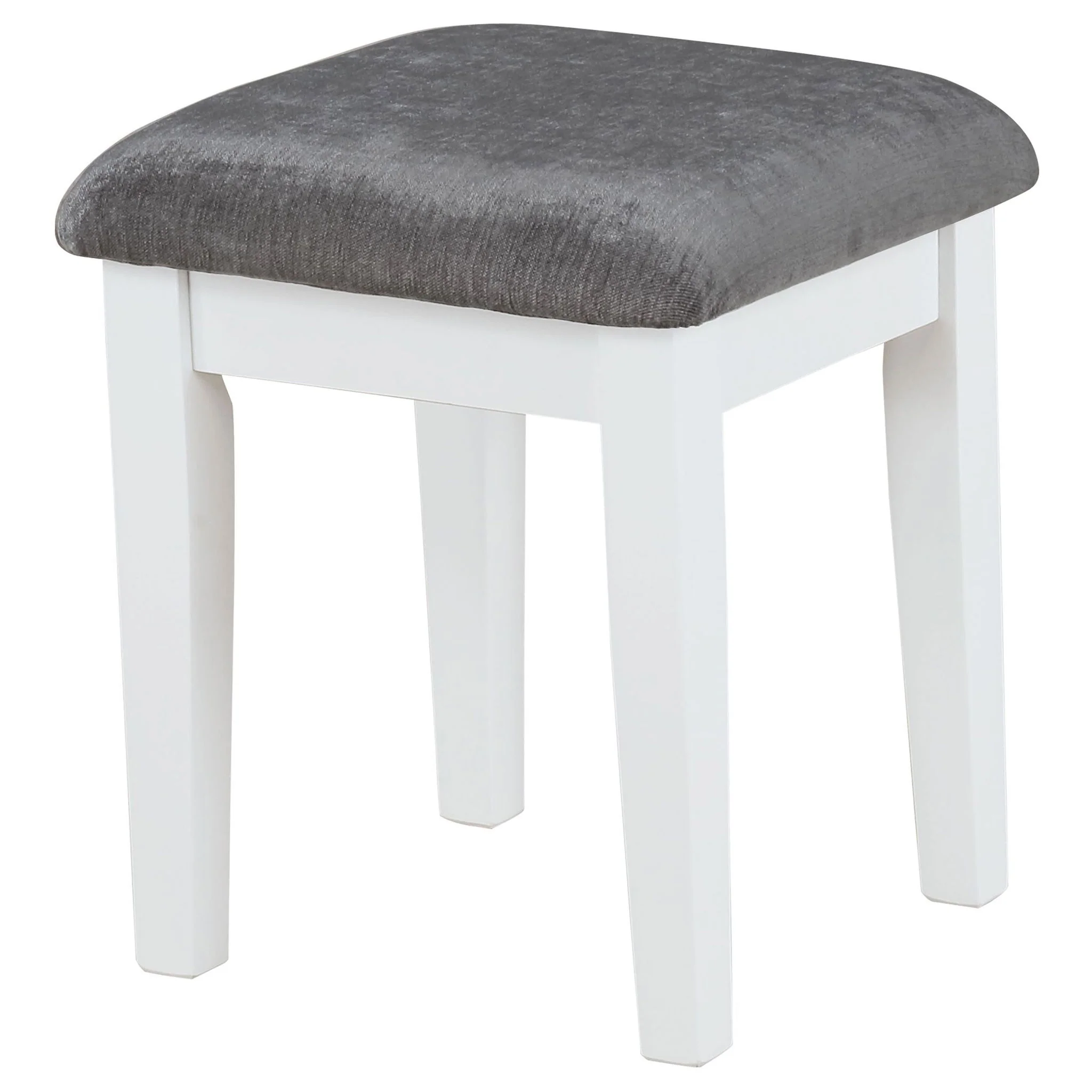 Elijah Vanity Set with Lighting & Stool White and Dark Grey - Image 4