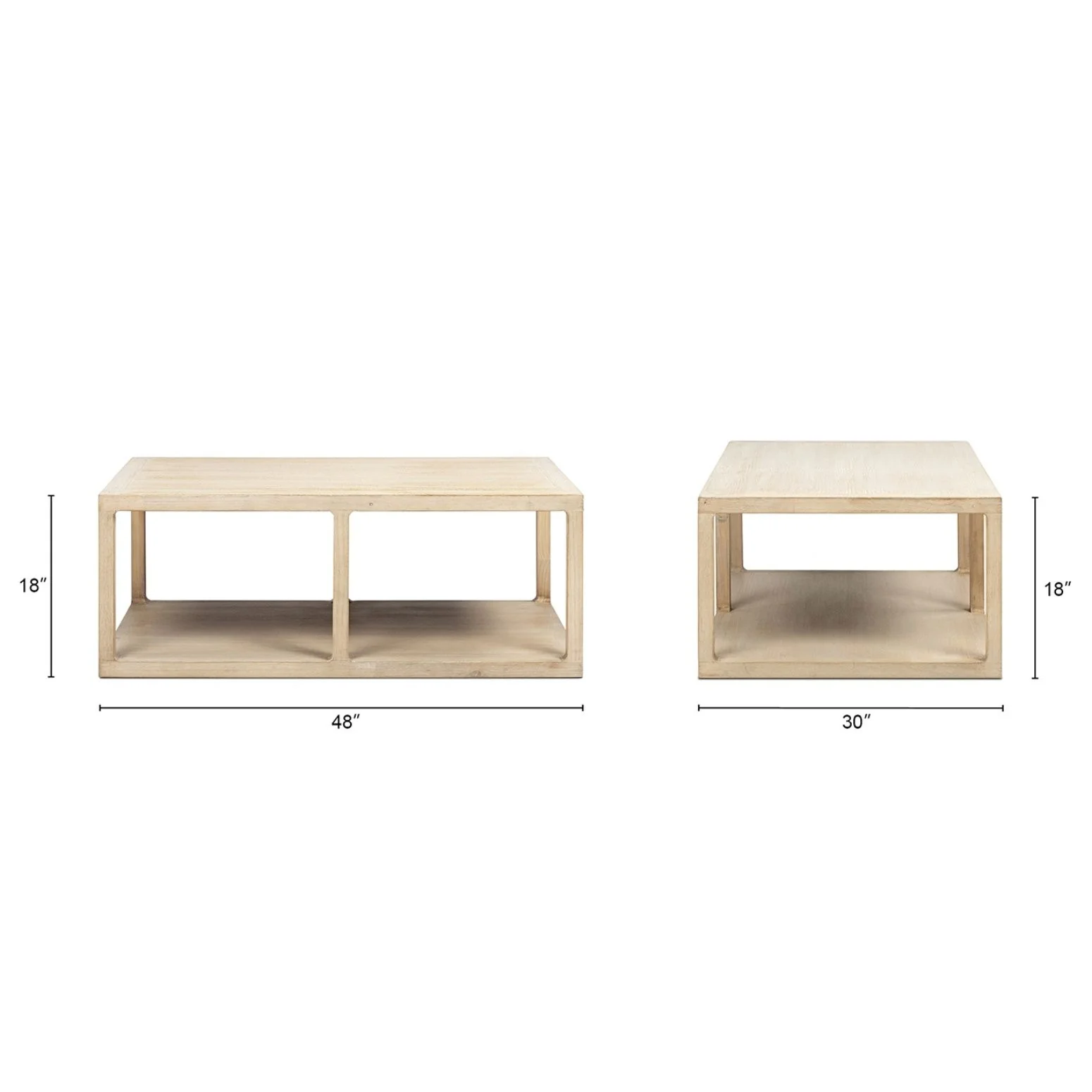 Ellis - Open Frame Coffee Table With Lower Shelf - Natural - Image 4