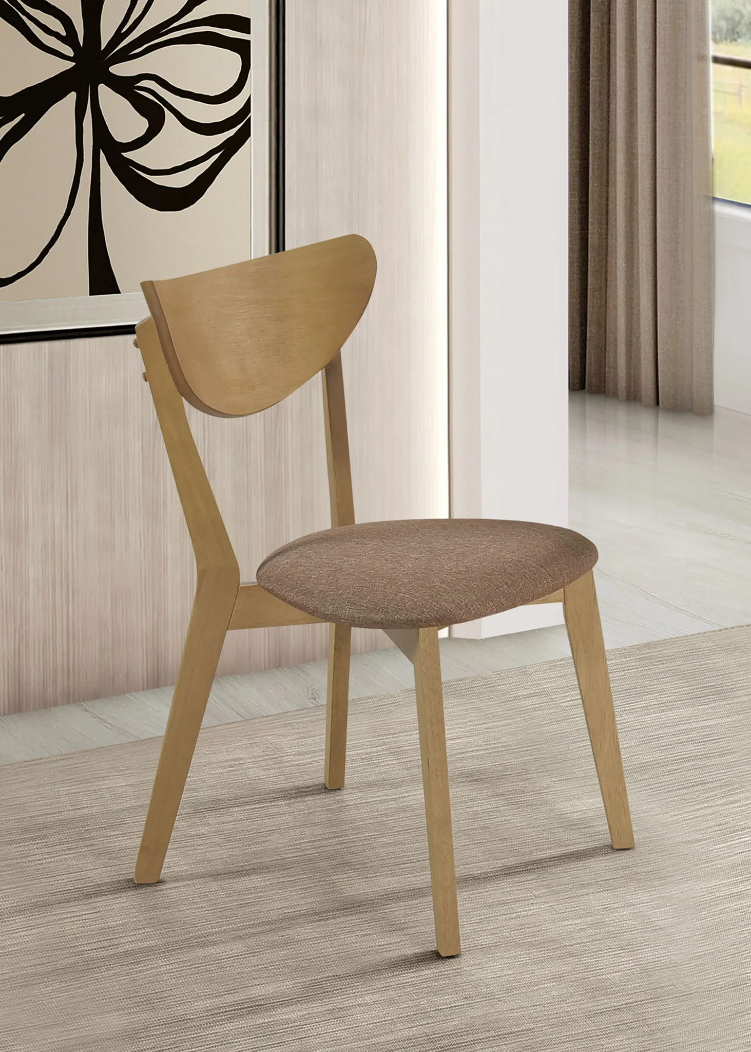 Elowen Wood Dining Side Chair Light Walnut (Set of 2) - Image 4