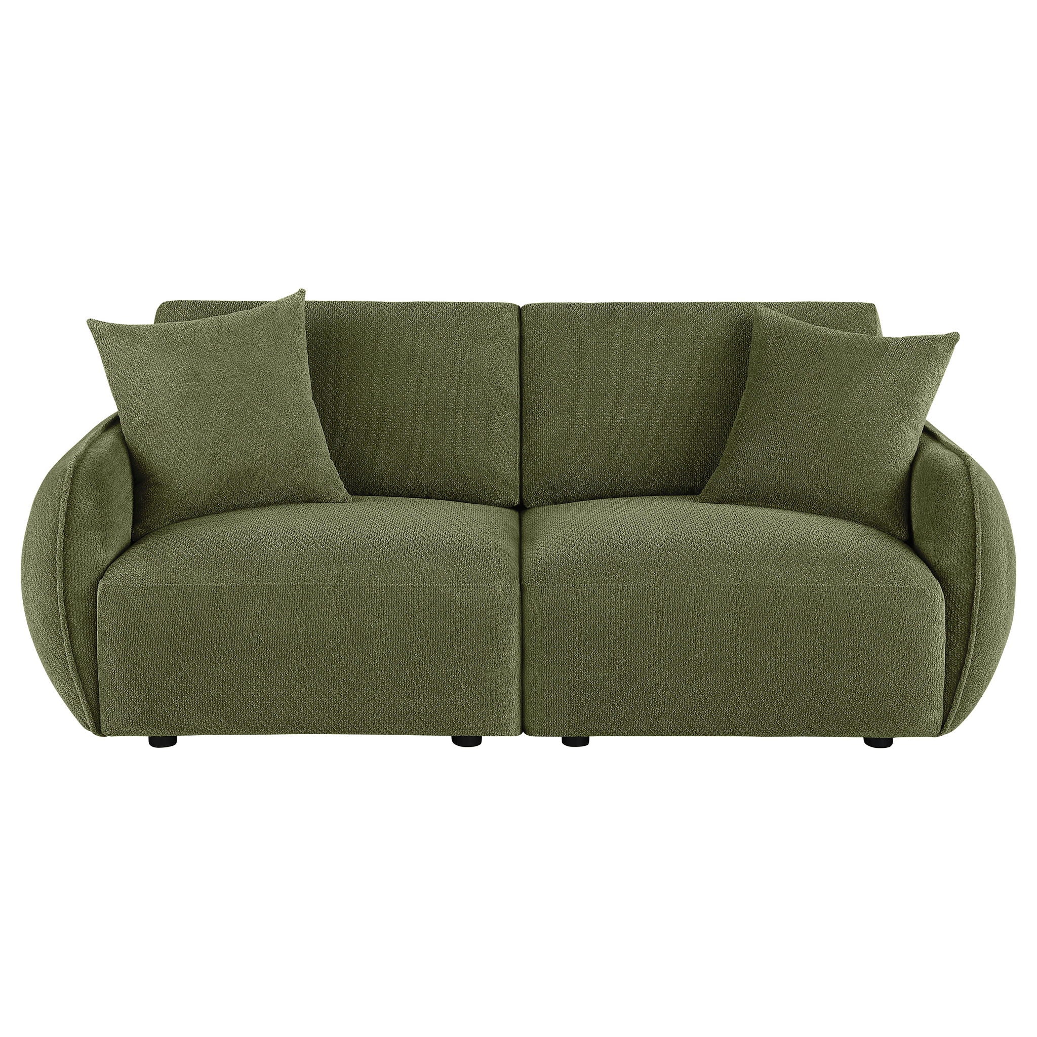 Elysia Chenille Upholstered Modular Lounge Loveseat Green - Image 4