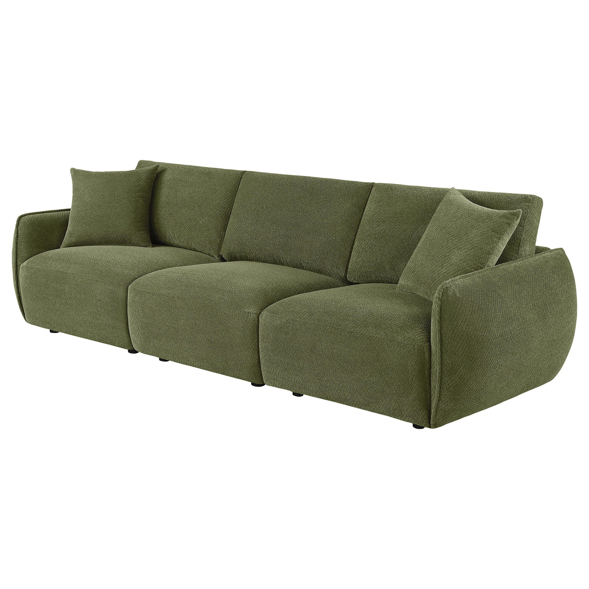 Elysia Chenille Upholstered Modular Lounge Sofa Green - Image 4