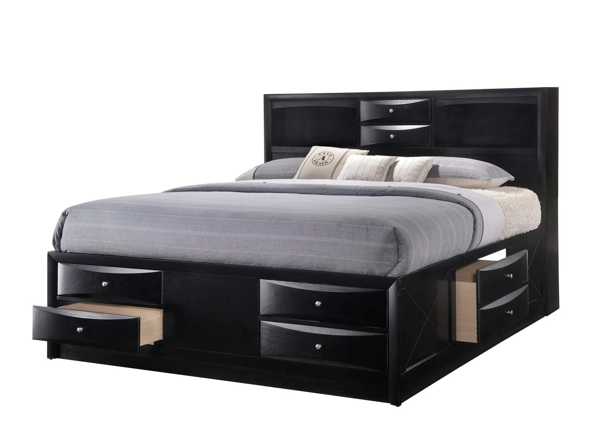 Emily - King 5 Piece Bedroom Set - Black - Image 2