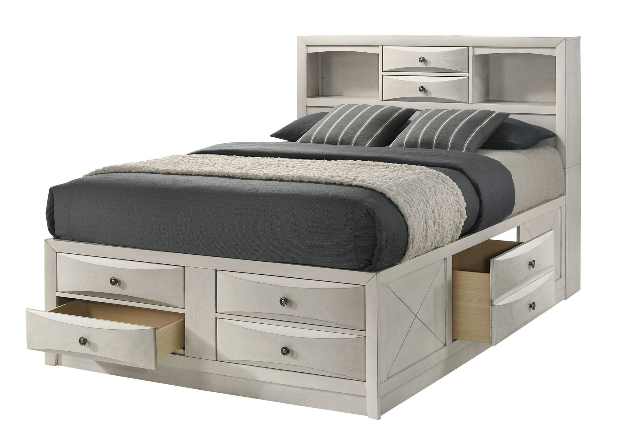 Emily - King 5 Piece Bedroom Set - White - Image 4