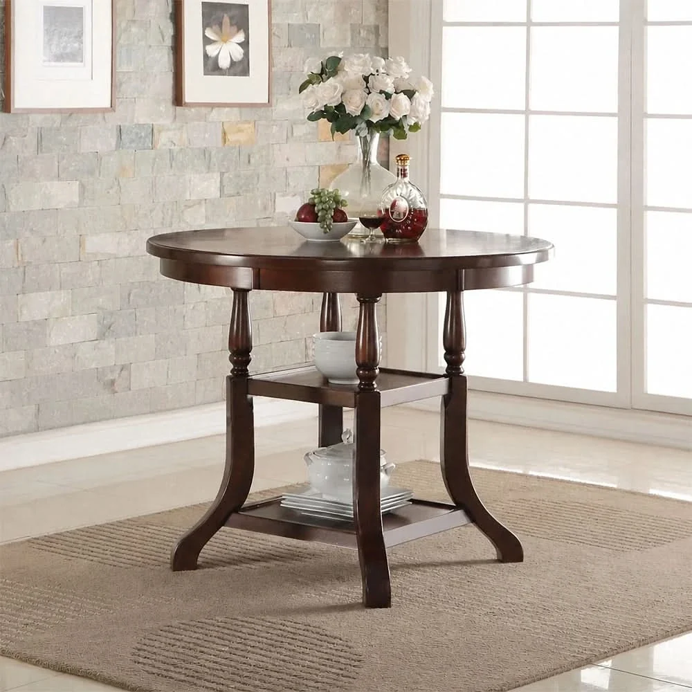 Emma Espresso Cherry 5 Piece Counter Height Dining Set - Image 5