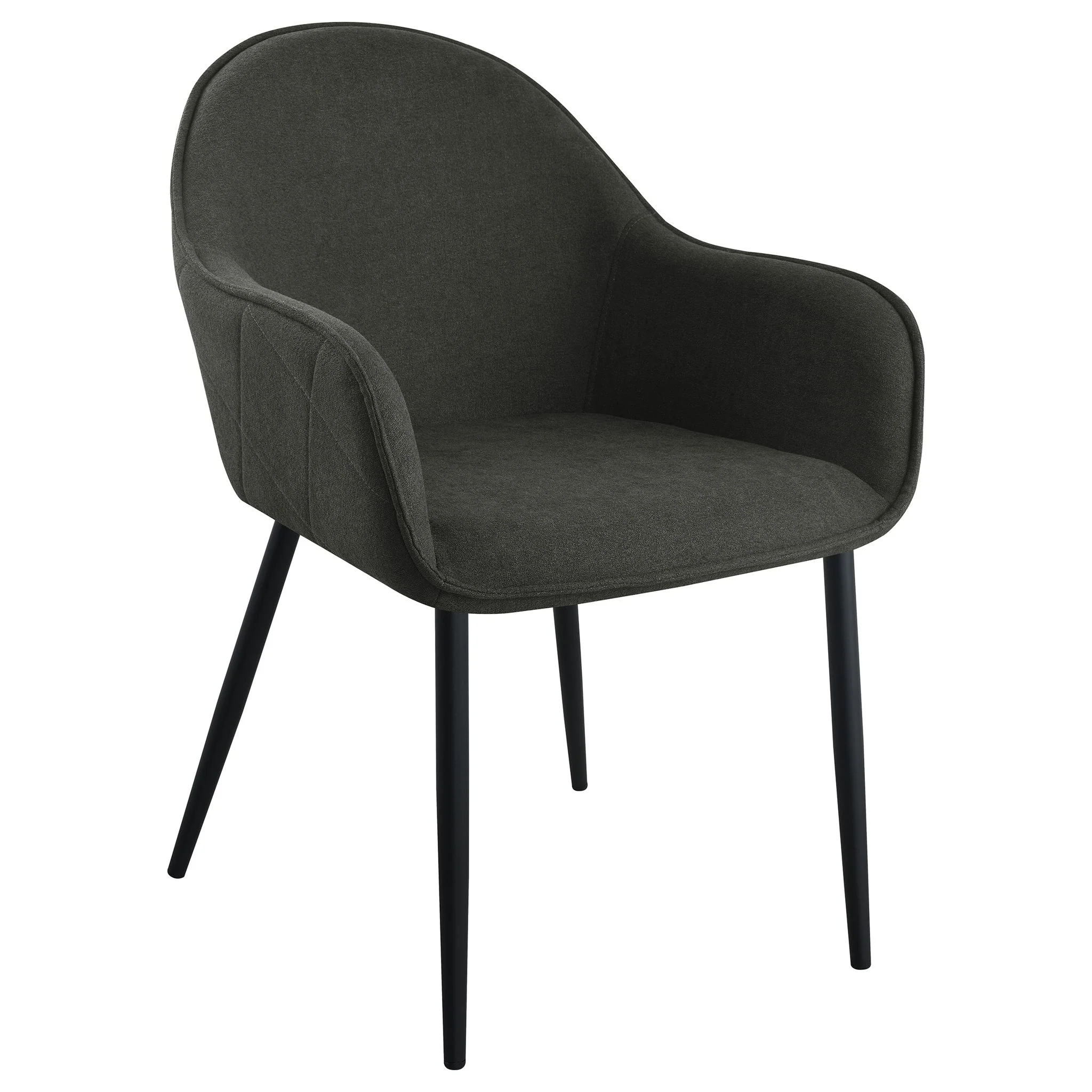 Emma Fabric Upholstered Dining Arm Chair Charcoal (Set of 2) - Image 2