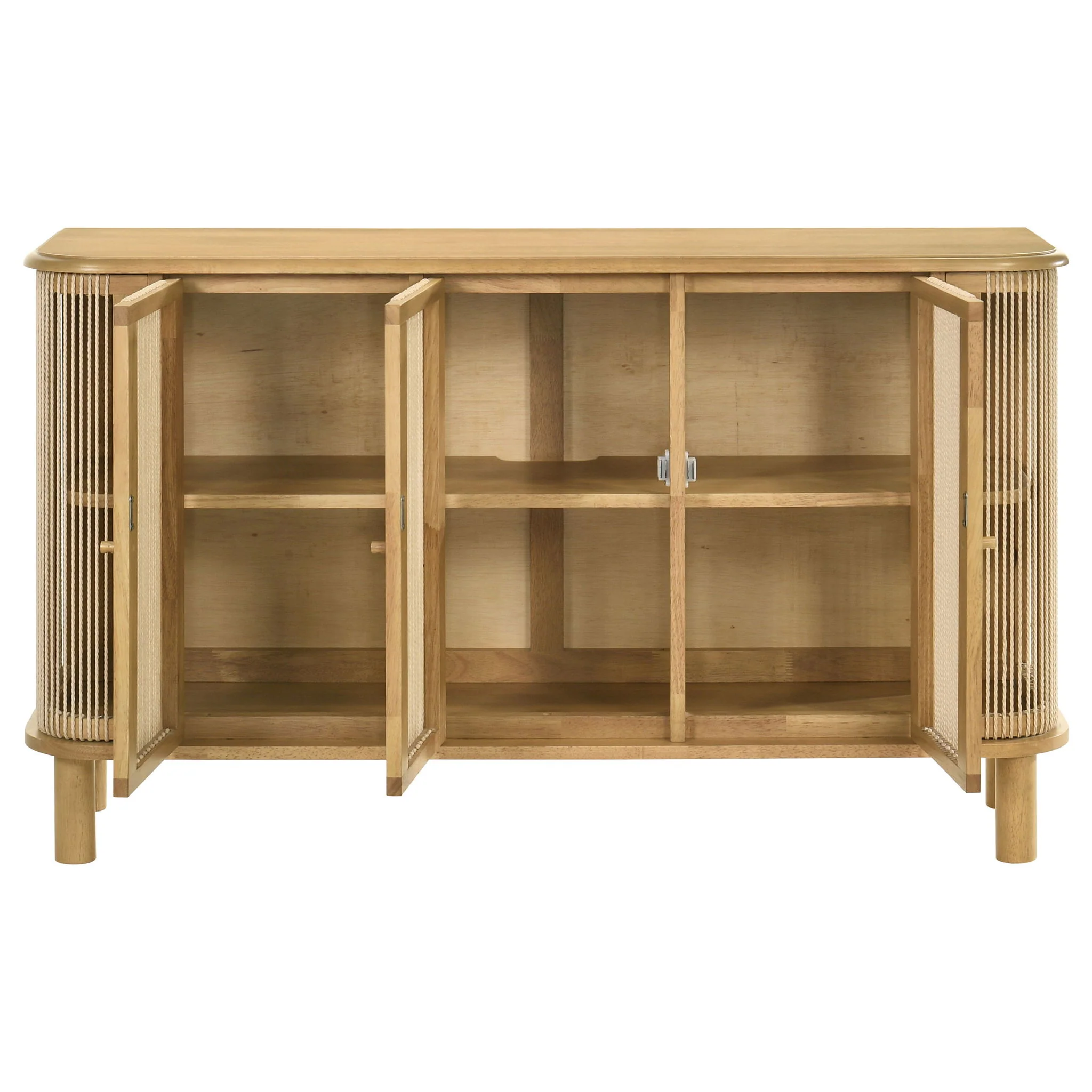 Ervine 3-Door Rope Panel Sideboard Accent Storage Cabinet Natural - Image 4