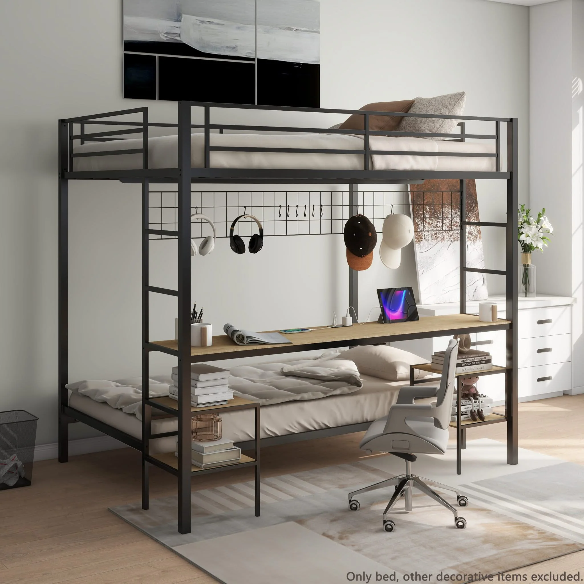 Ethan - Bunk Bed With Desk, Charging Station, Storage Shelves - Image 4