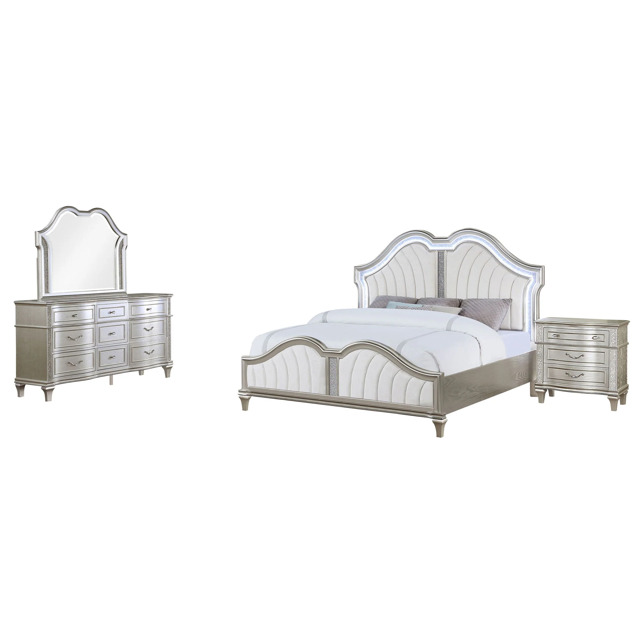 Evangeline 4-piece Queen Bedroom Set Silver Oak - Image 2