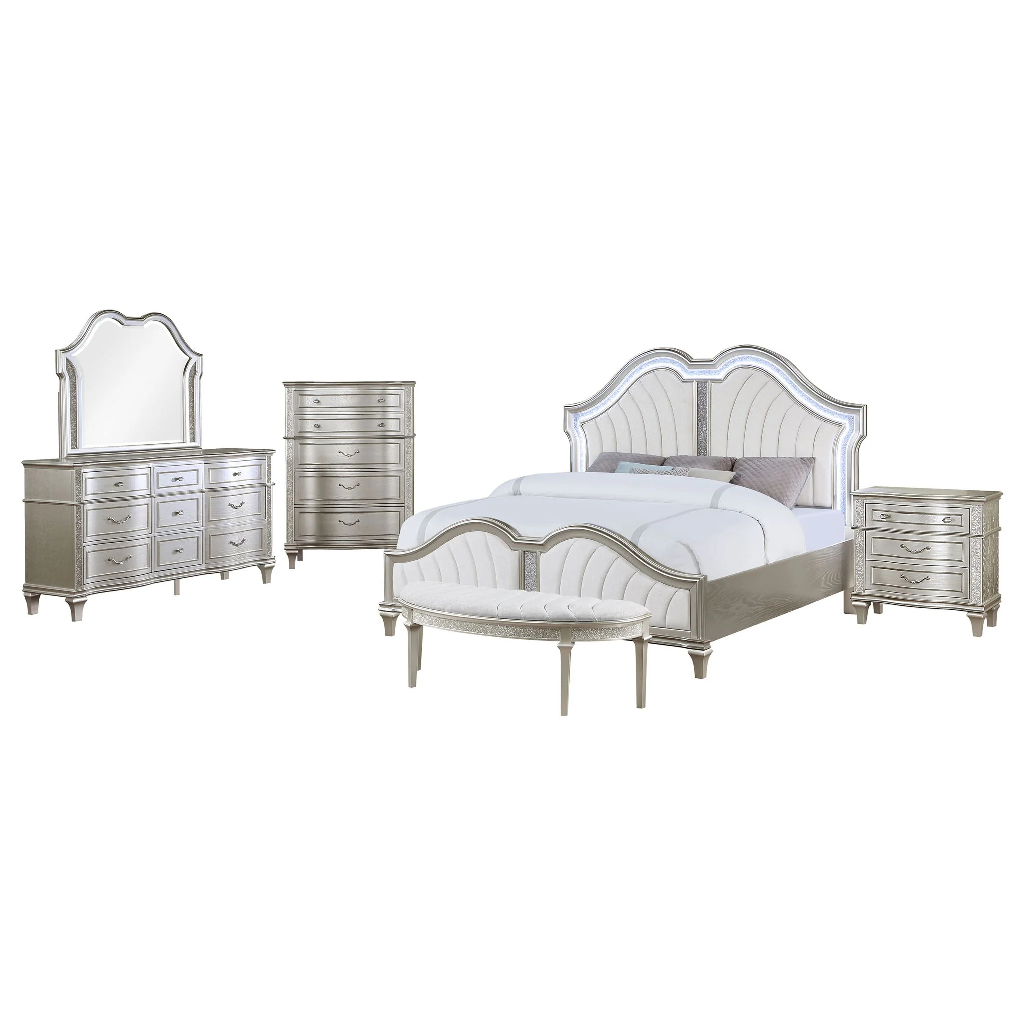 Evangeline 5-piece Queen Bedroom Set Silver Oak - Image 2