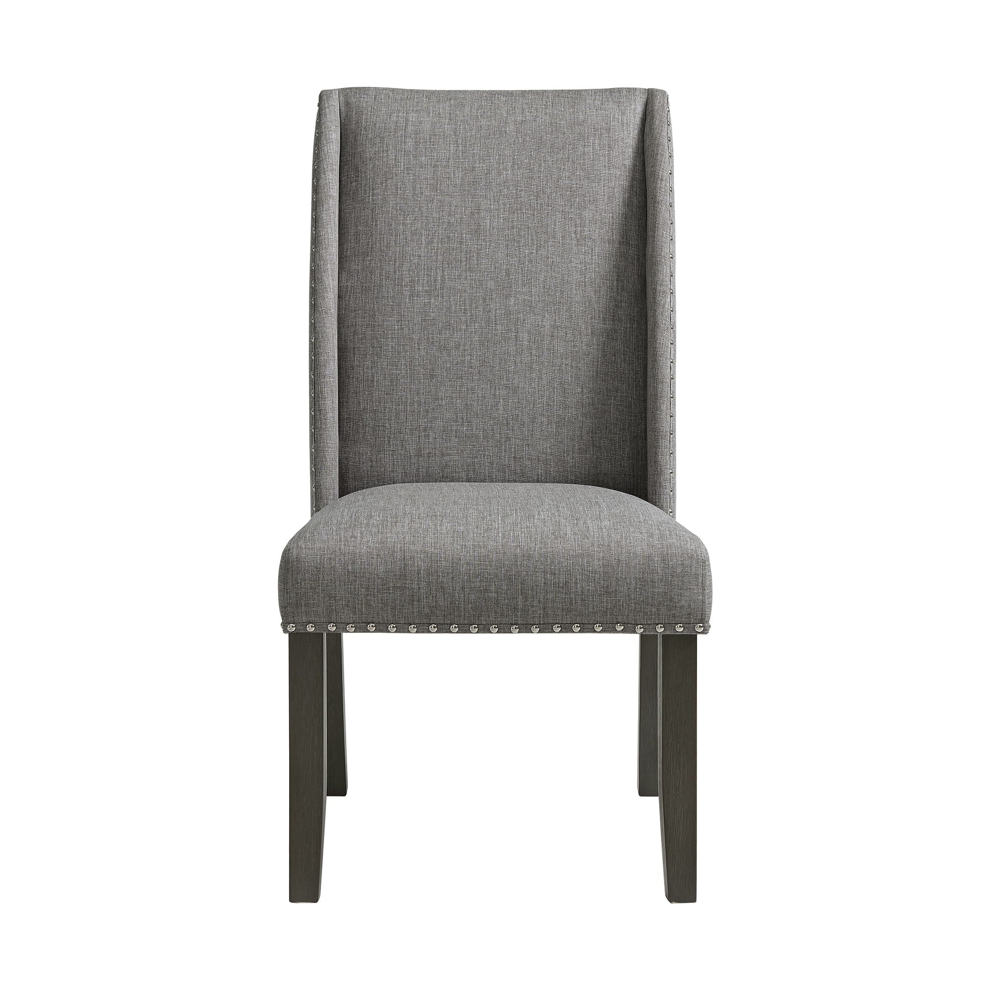 Everdeen - Side Chair With Gray Fabric and Nail Heads (Set of 2) - Charcoal - Image 4