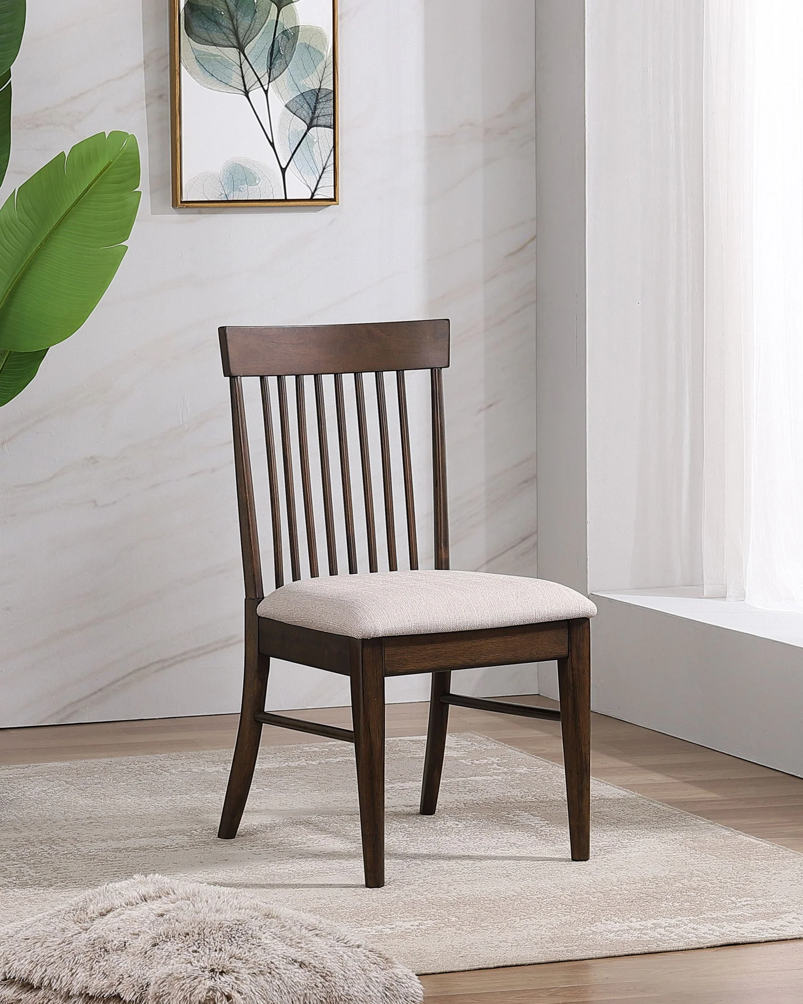 Everton Wood Dining Side Chair Dark Walnut (Set of 2) - Image 2