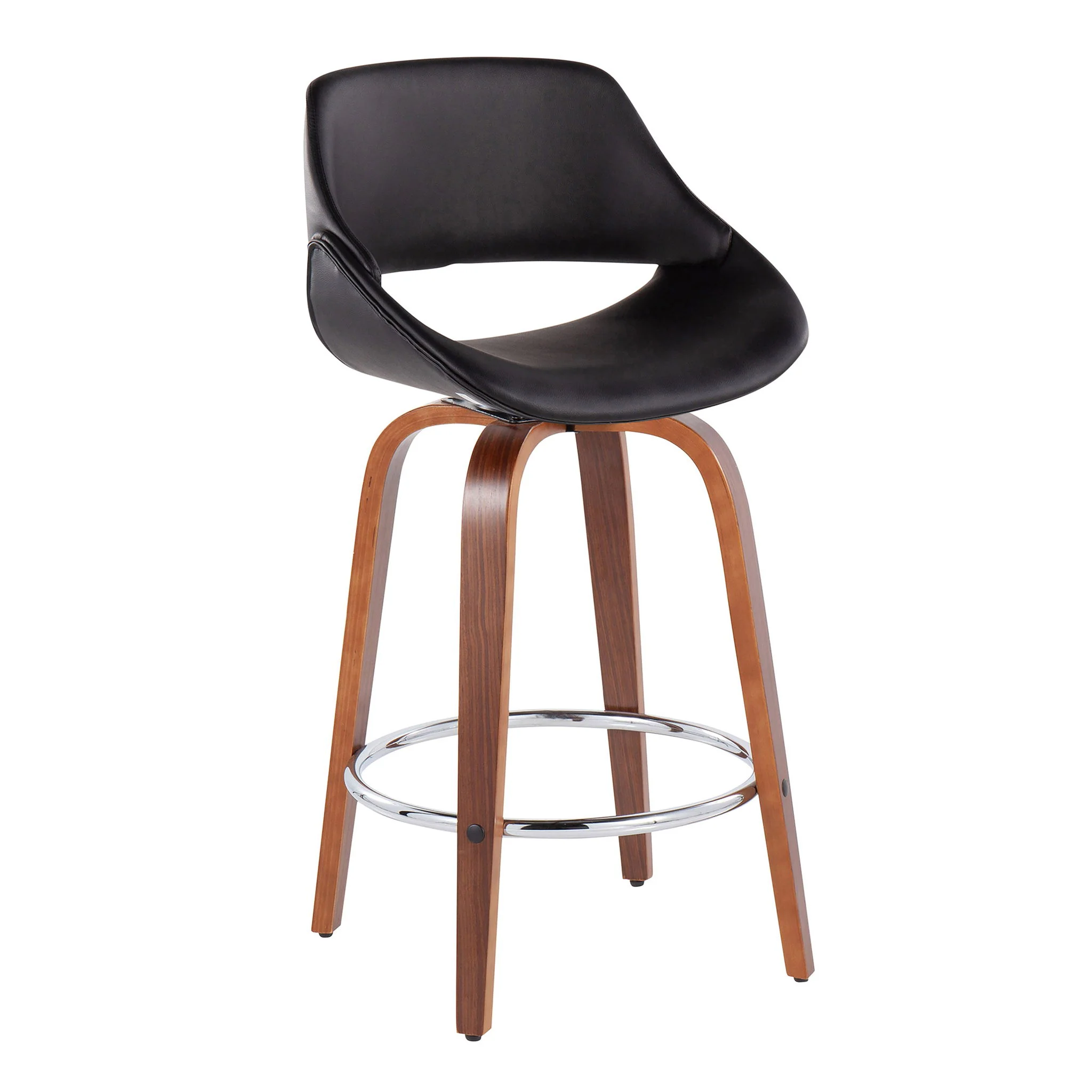 Fabrico - Mid Century Modern, Fixed Height Counter Stool With Round Footrest (Set of 2) - Image 10