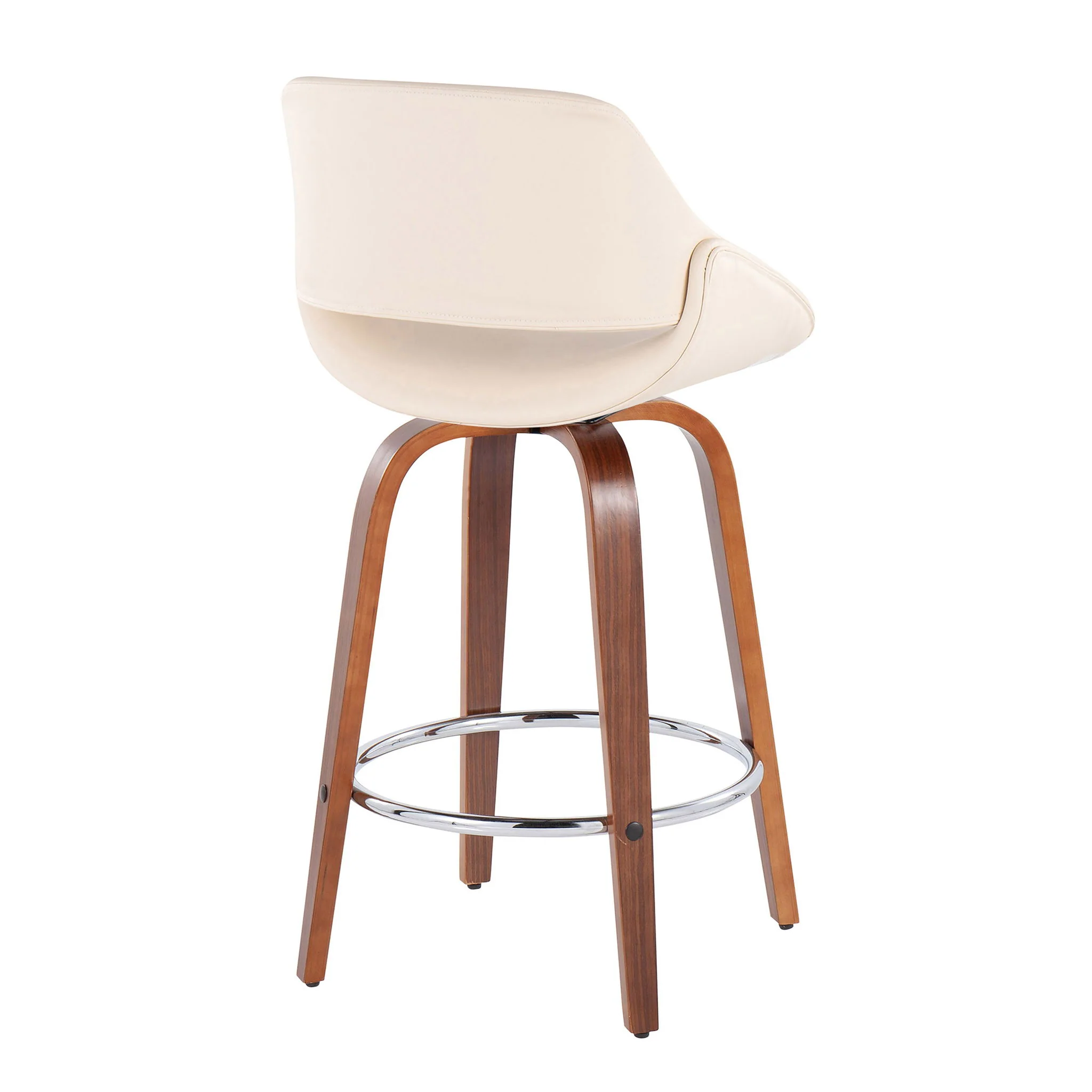Fabrico - Mid Century Modern, Fixed Height Counter Stool With Round Footrest (Set of 2) - Image 11