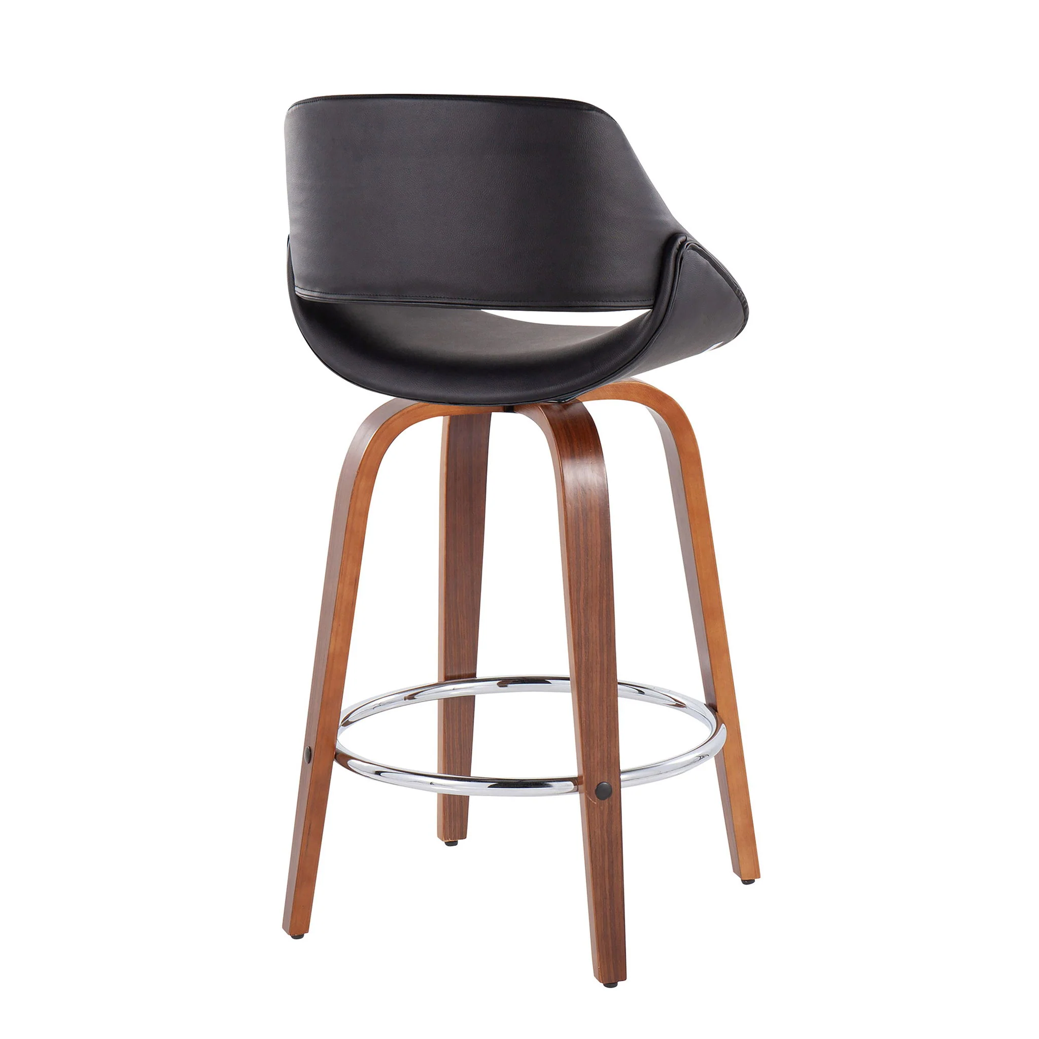 Fabrico - Mid Century Modern, Fixed Height Counter Stool With Round Footrest (Set of 2) - Image 15