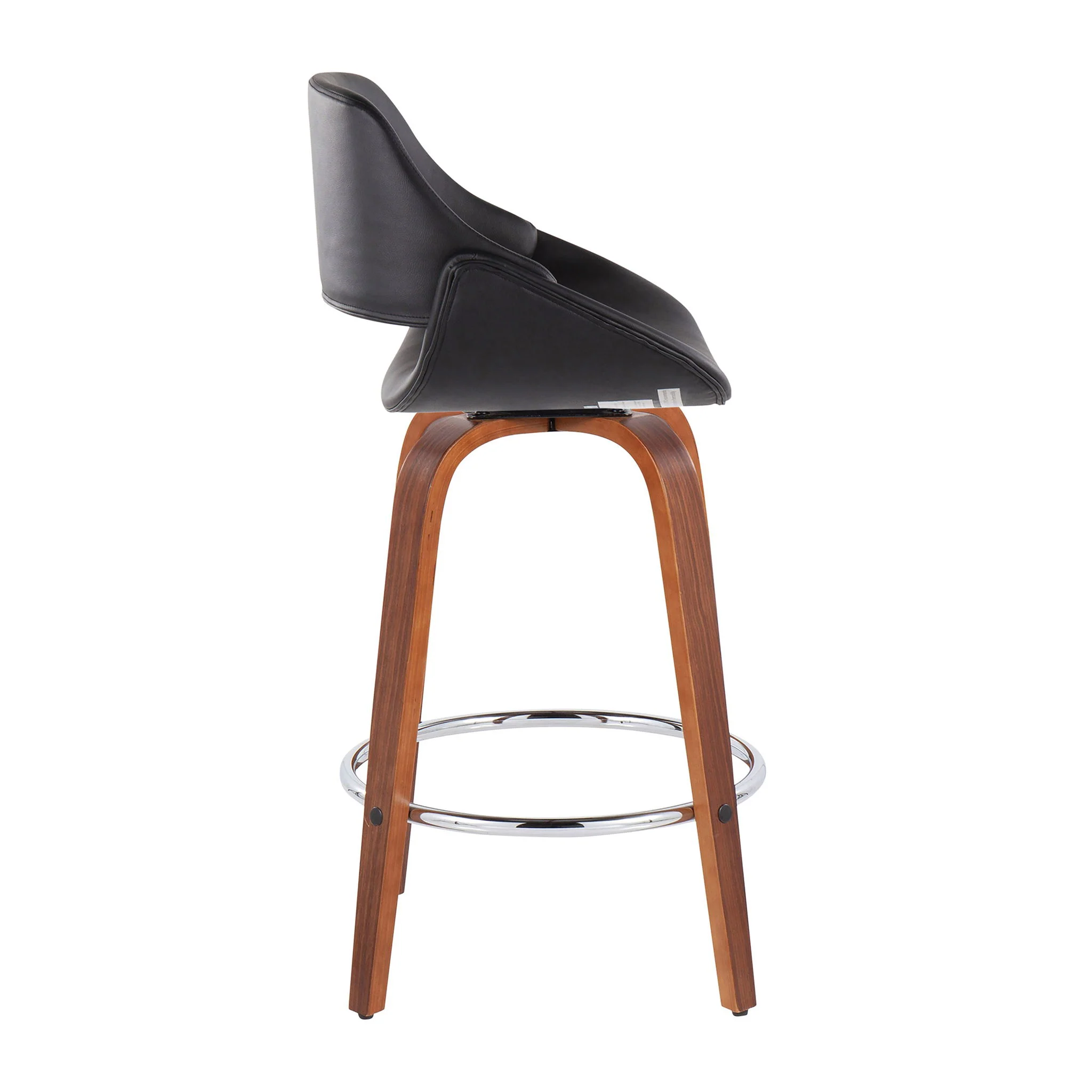 Fabrico - Mid Century Modern, Fixed Height Counter Stool With Round Footrest (Set of 2) - Image 6