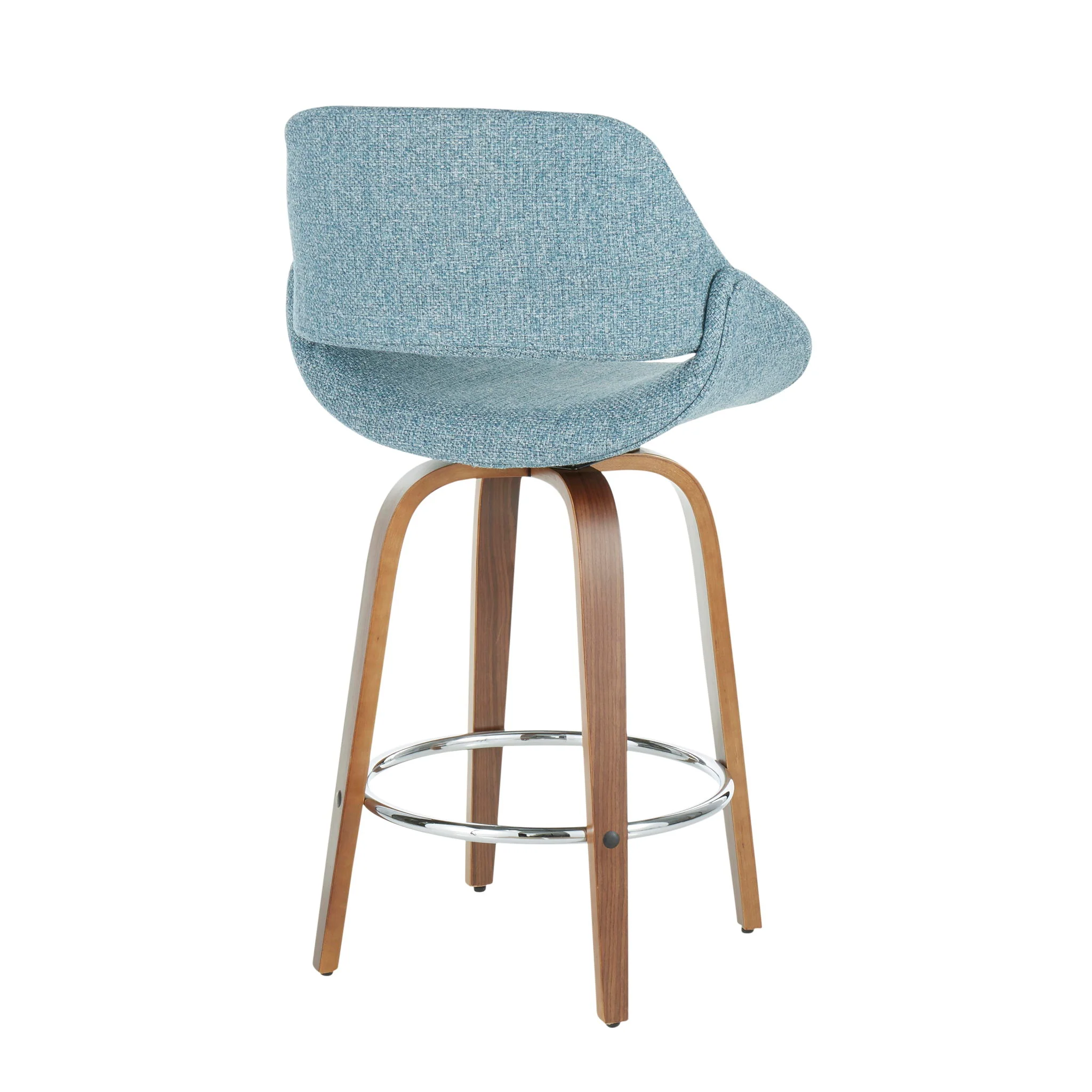Fabrico - Mid Century Modern, Fixed Height Counter Stool With Round Footrest (Set of 2) - Image 7