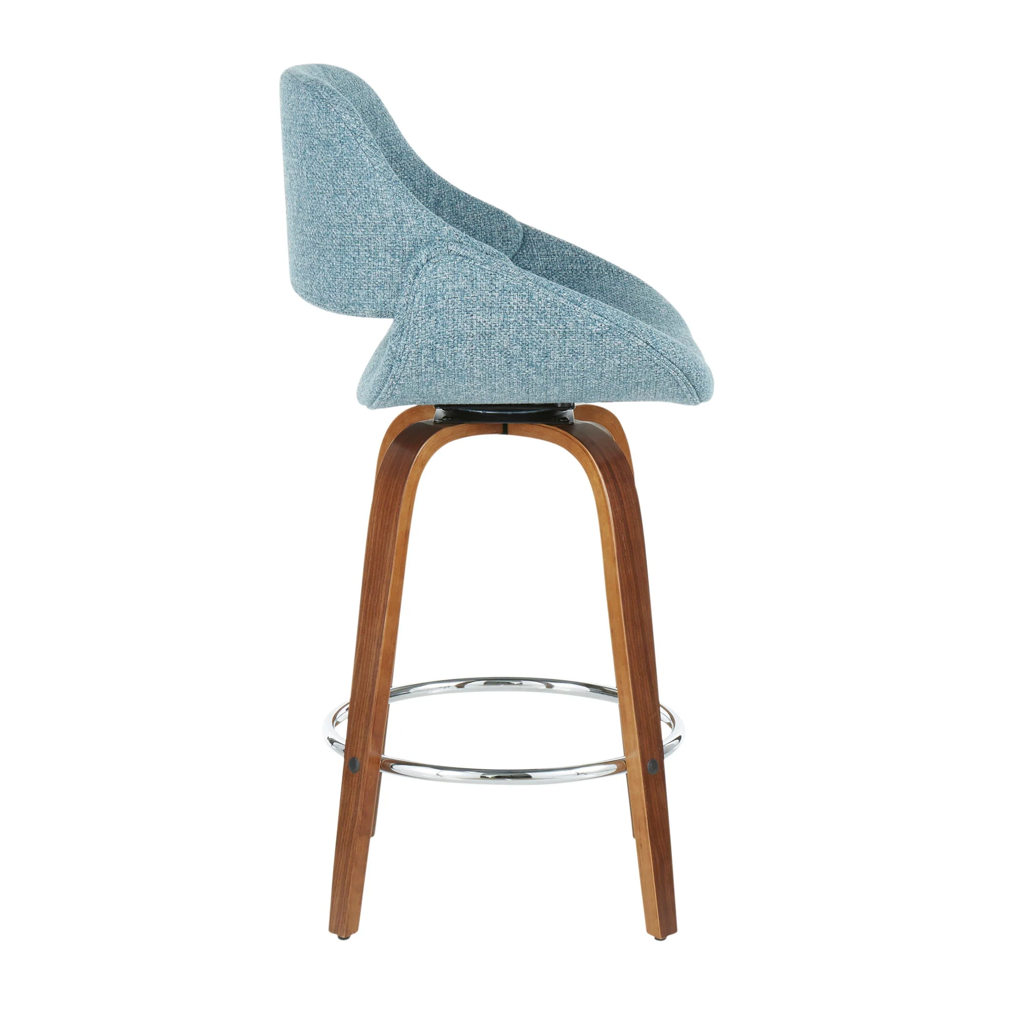Fabrico - Mid Century Modern, Fixed Height Counter Stool With Round Footrest (Set of 2) - Image 9