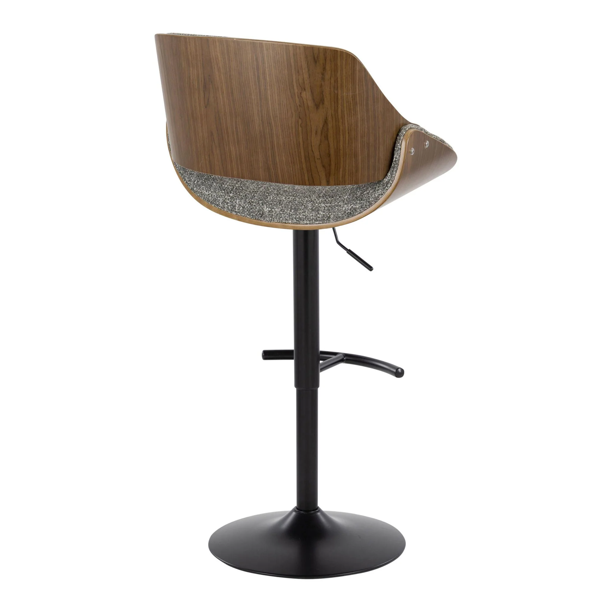 Fabrizzi - Mid Century Modern Adjustable BarStool With Rounded T Footrest (Set of 2) - Image 4